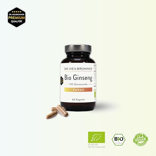 Dr. Heilbronner Vitalstoffe Bio Panax Ginseng Kapseln 60 Stk hochdosiert
