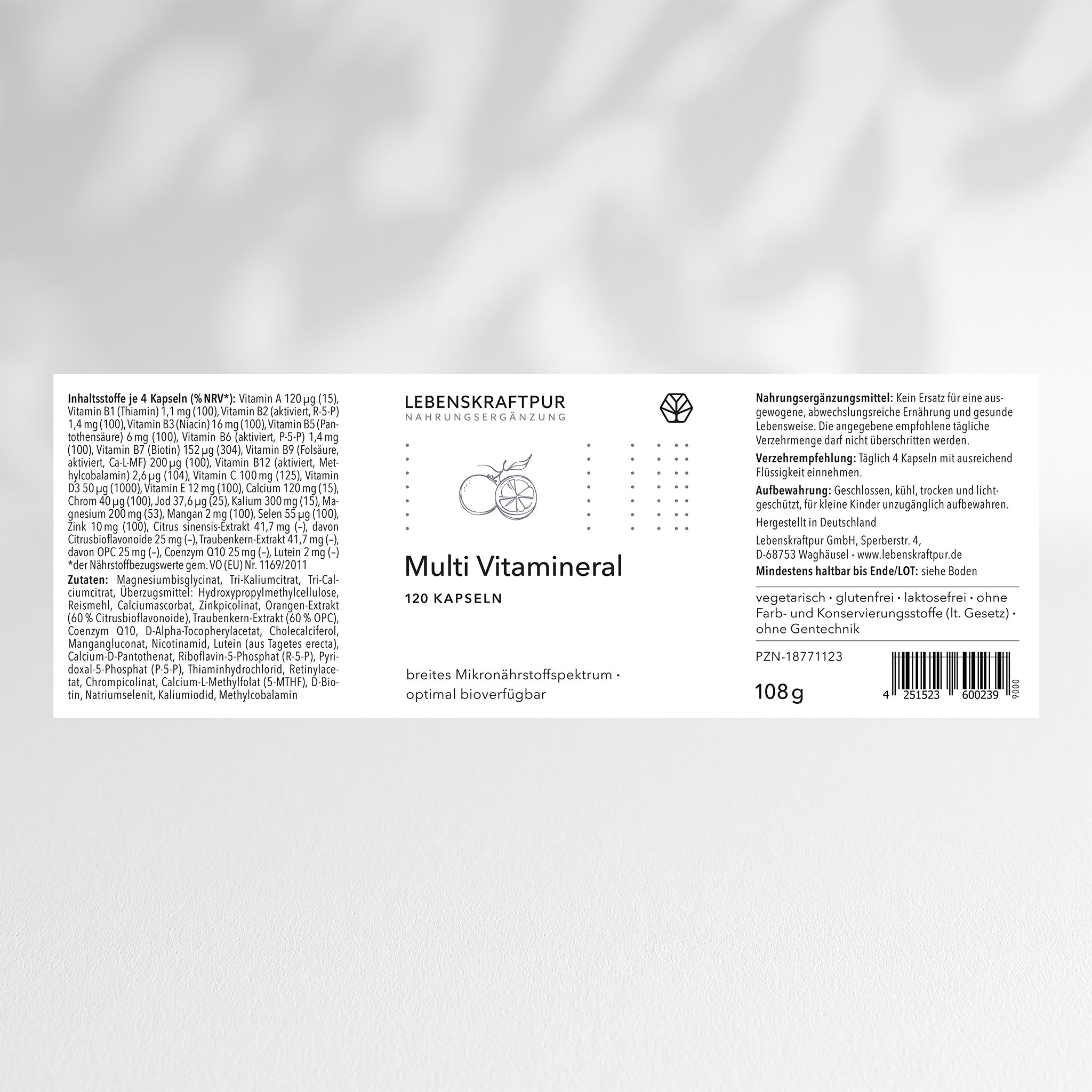 LebenskraftPur Multi Vitamineral Kapseln Vitamine Mineralien