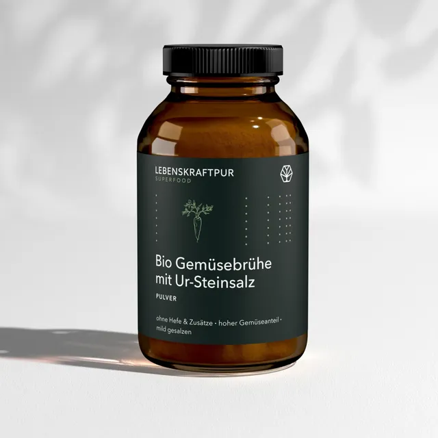 LebenskraftPur Superfood Bio Gemüsebrühe Pulver vegan Ur-Steinsalz