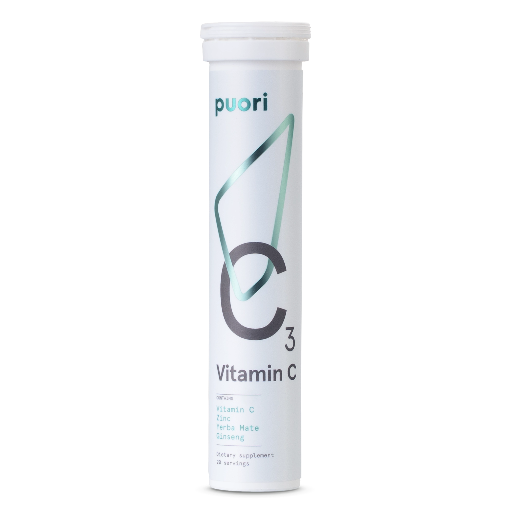 Puori C3 Vitamin C Brause Zink Ginseng Yerba Mate