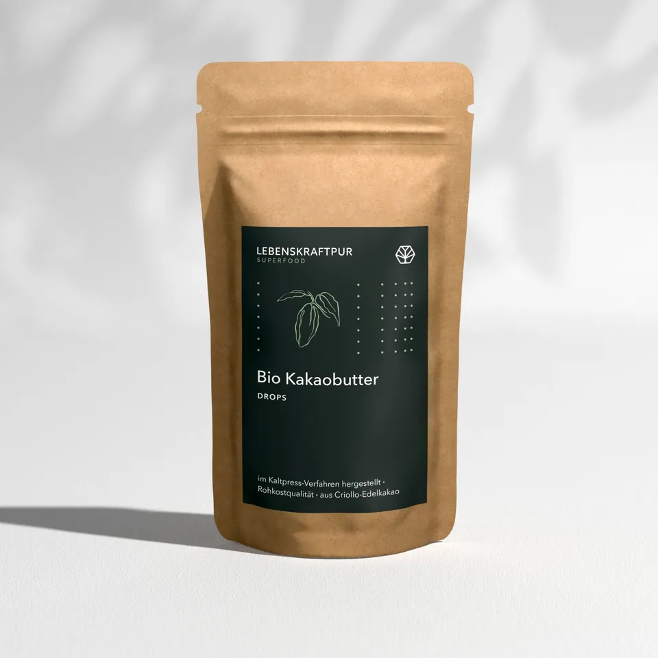 LebenskraftPur Bio Kakaobutter Drops Criollo roh vegan