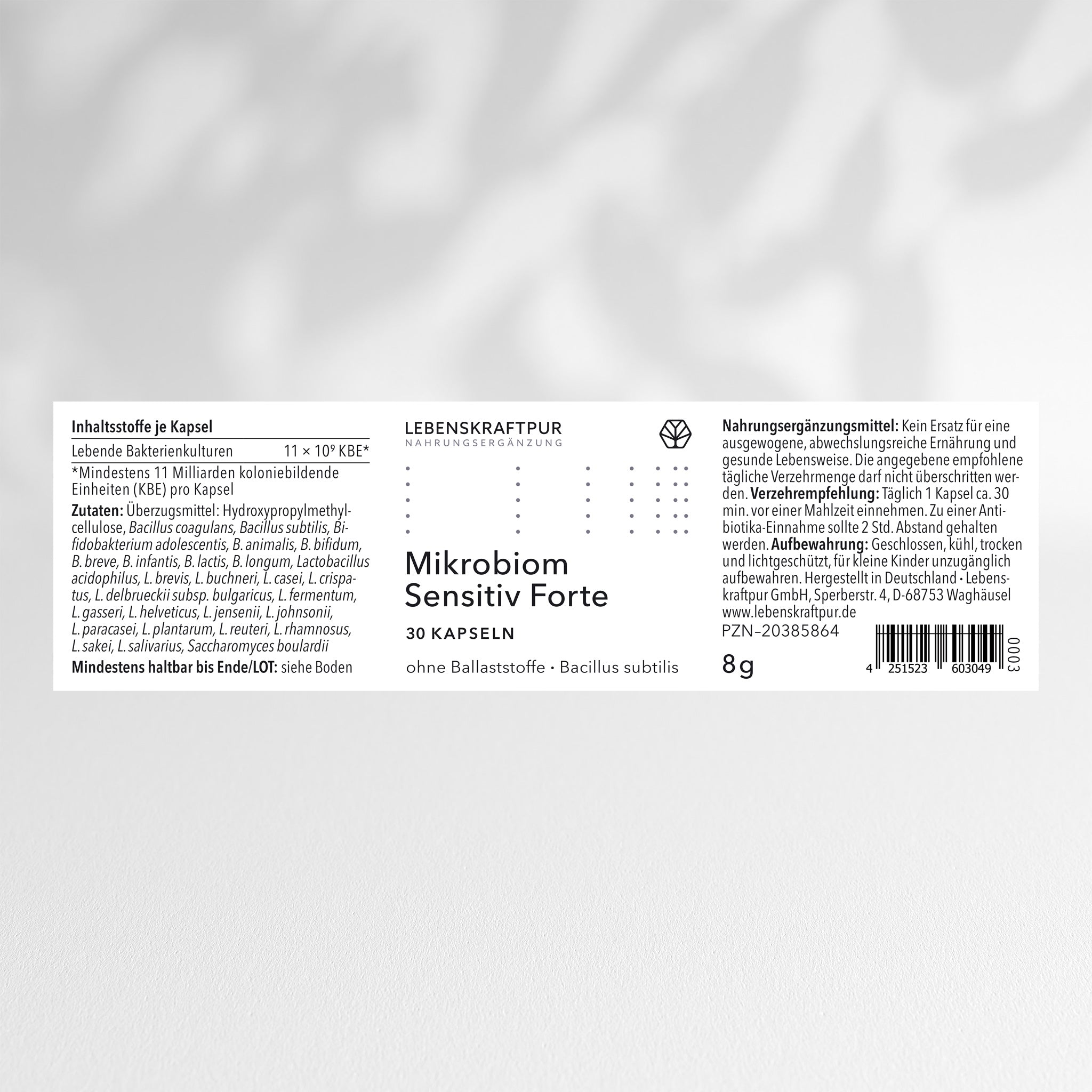 LebenskraftPur Mikrobiom Sensitiv Forte Kapseln 27 Stämme
