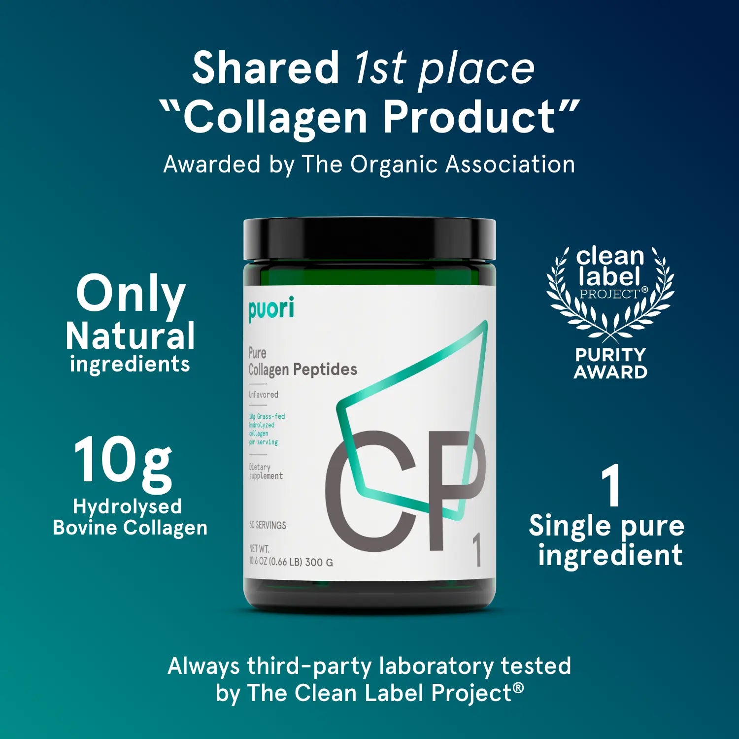 Puori CP1 Kollagen Peptide Pulver 10g Typ I III
