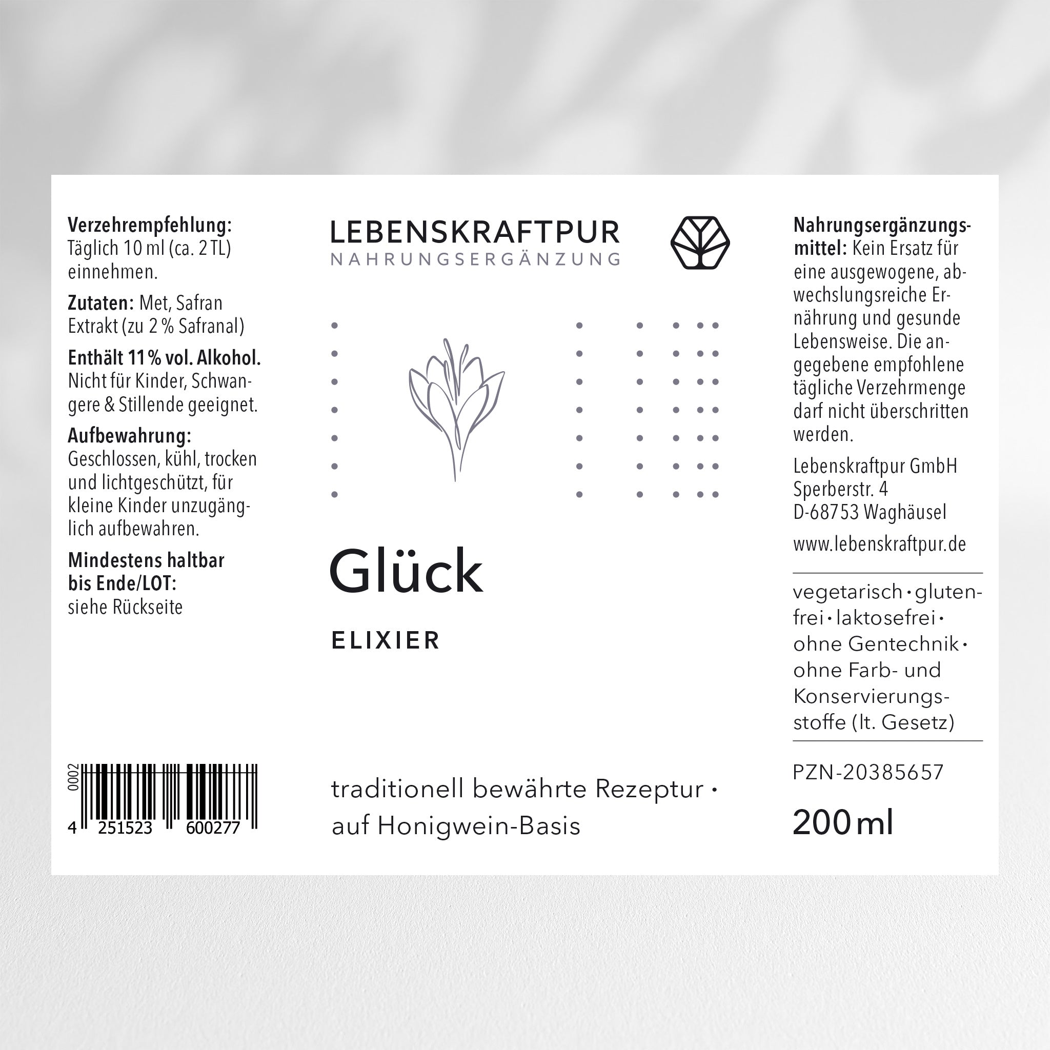 LebenskraftPur Glück Elixier Safran in Honigwein