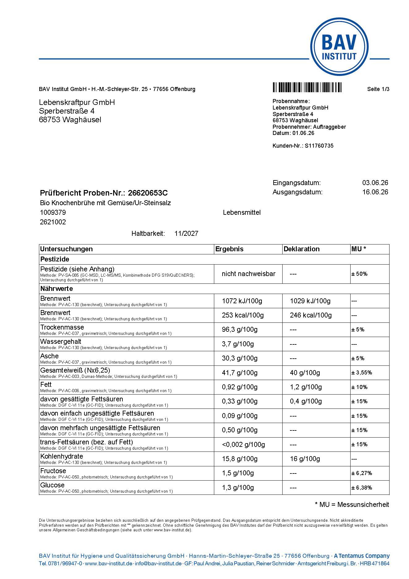 LebenskraftPur Superfood Bio Knochenbrühe Pulver Gemüse