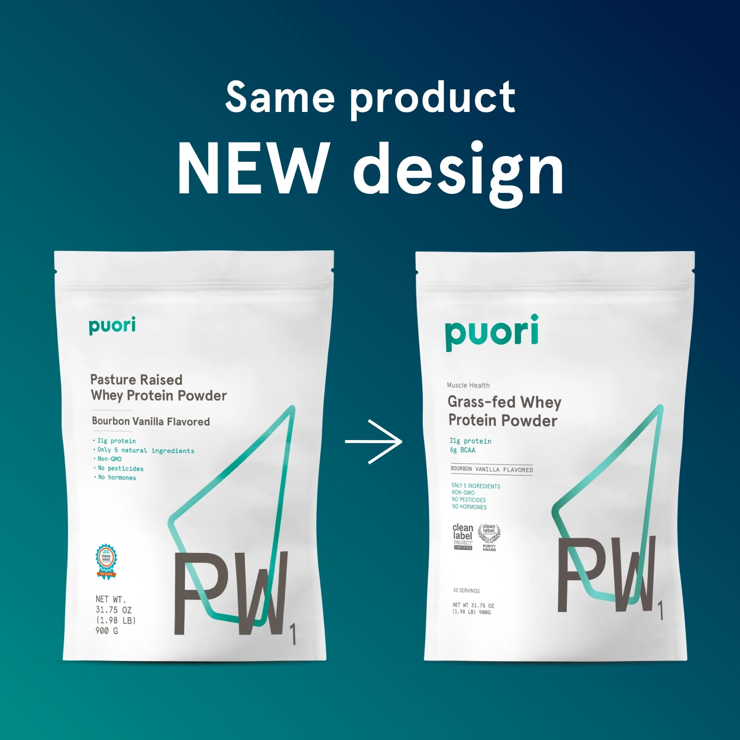 Puori PW1 Whey Protein Bourbon Vanille Regular 21g