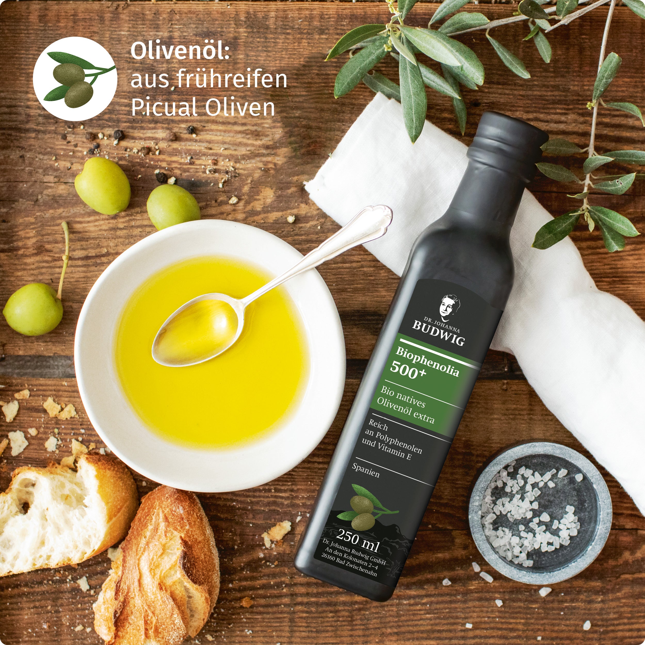 Dr. Johanna Budwig Speiseöle Biophenolia Olivenöl 250 ml Polyphenol