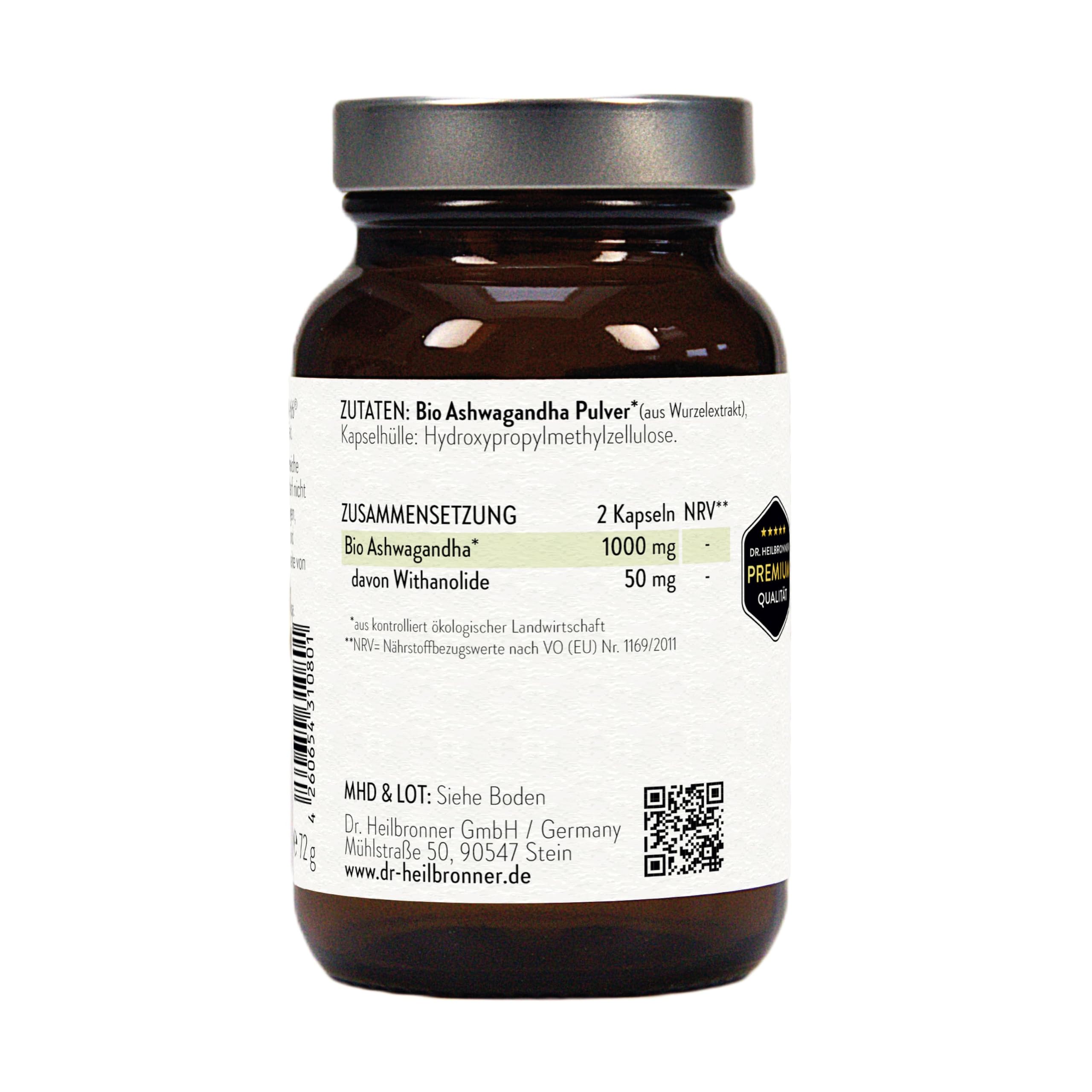 Dr. Heilbronner Bio Ashwagandha KSM-66 Kapseln 120 Stk