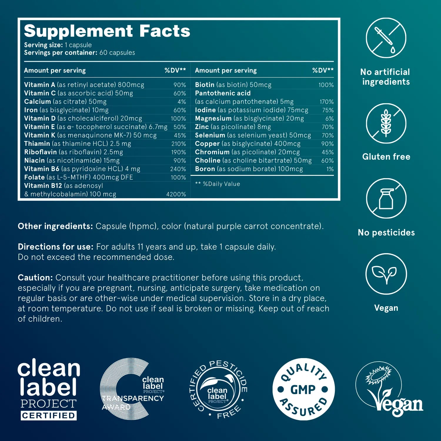Puori V Multivitamin Mineralien vegan 13 Vitamine 9 Mineralien