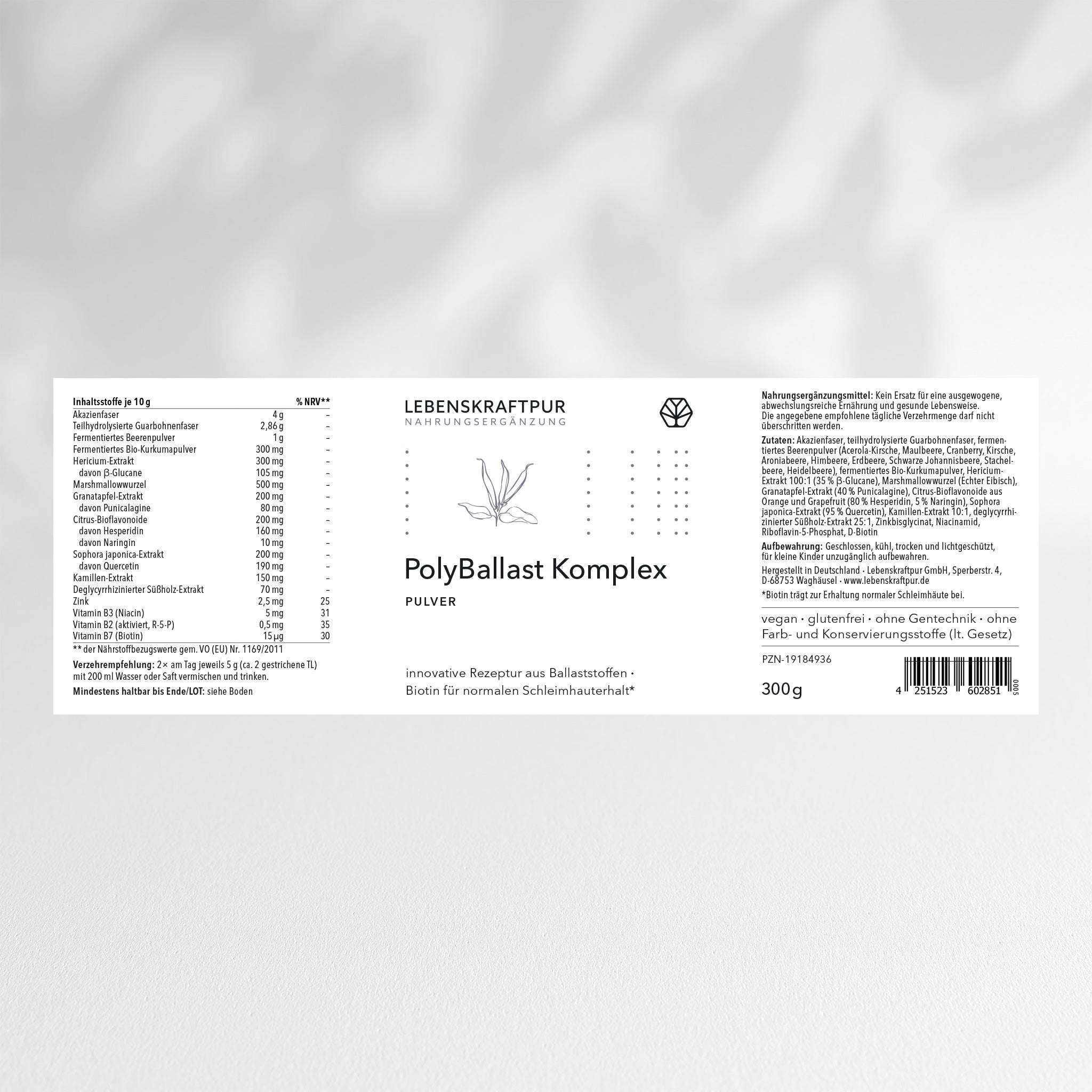 LebenskraftPur Superfood PolyBallast Komplex Pulver Beeren-Kurkuma