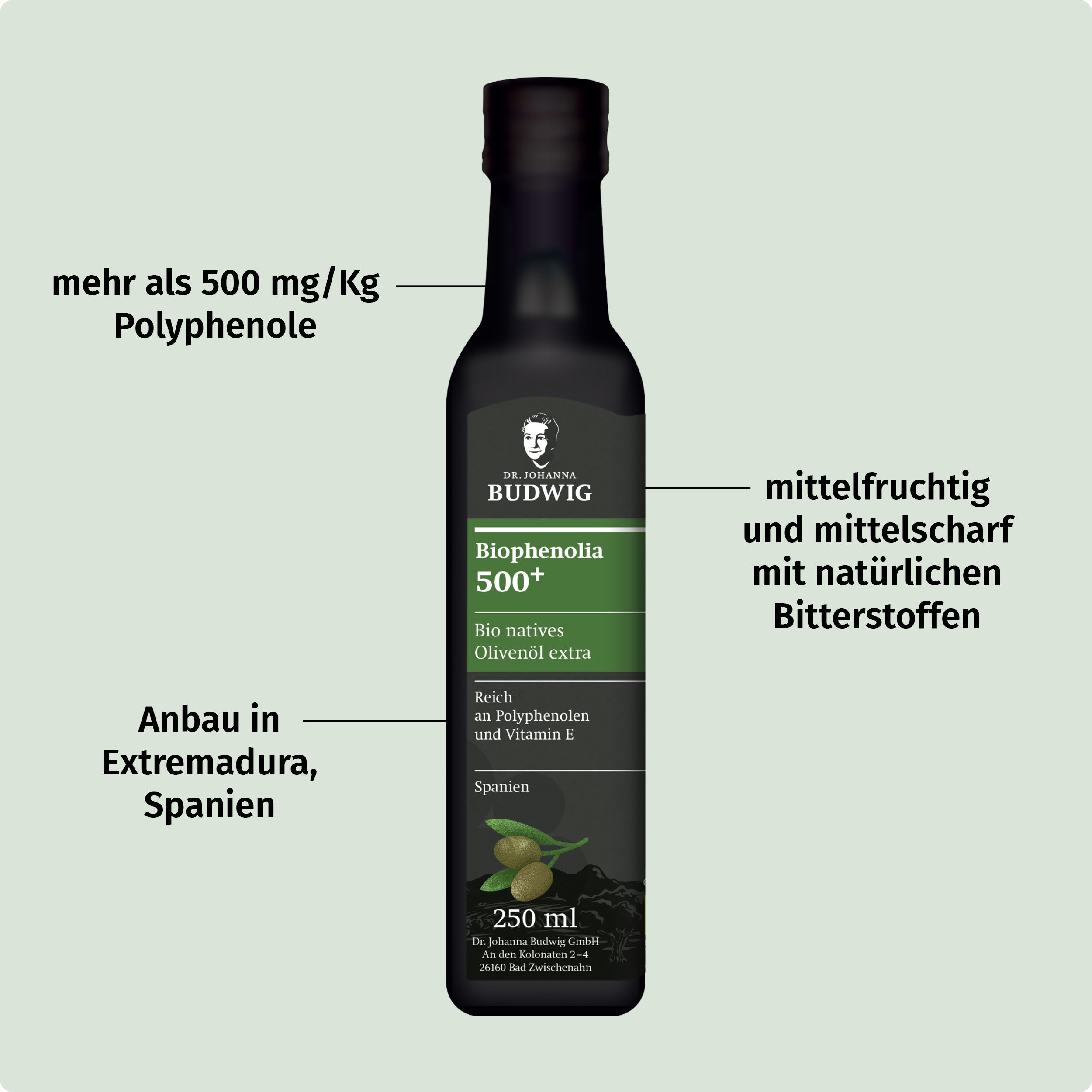 Dr. Johanna Budwig Speiseöle Biophenolia Olivenöl 250 ml Polyphenol