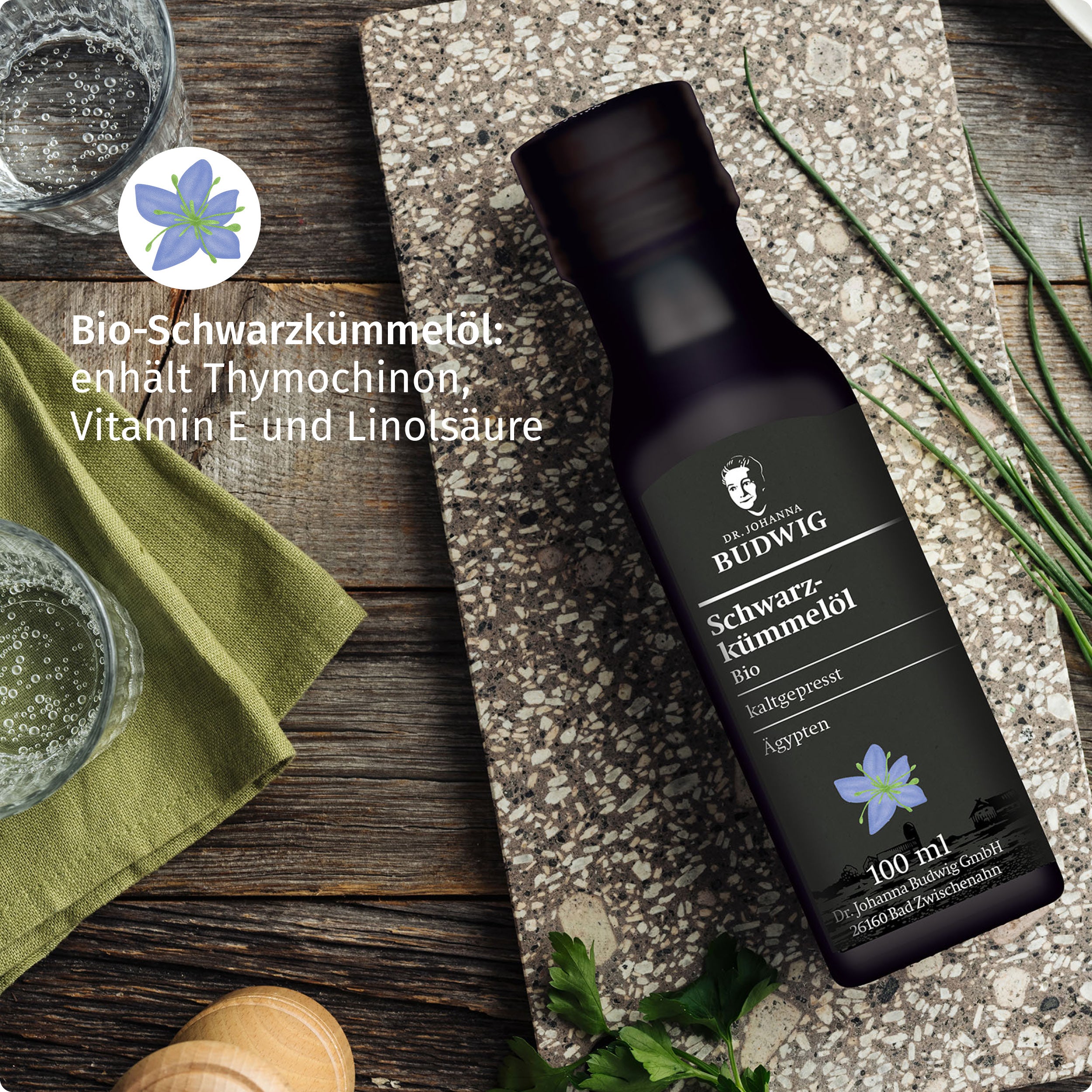 Dr. Johanna Budwig Schwarzkümmelöl Vorratspack Öl 4x100 ml