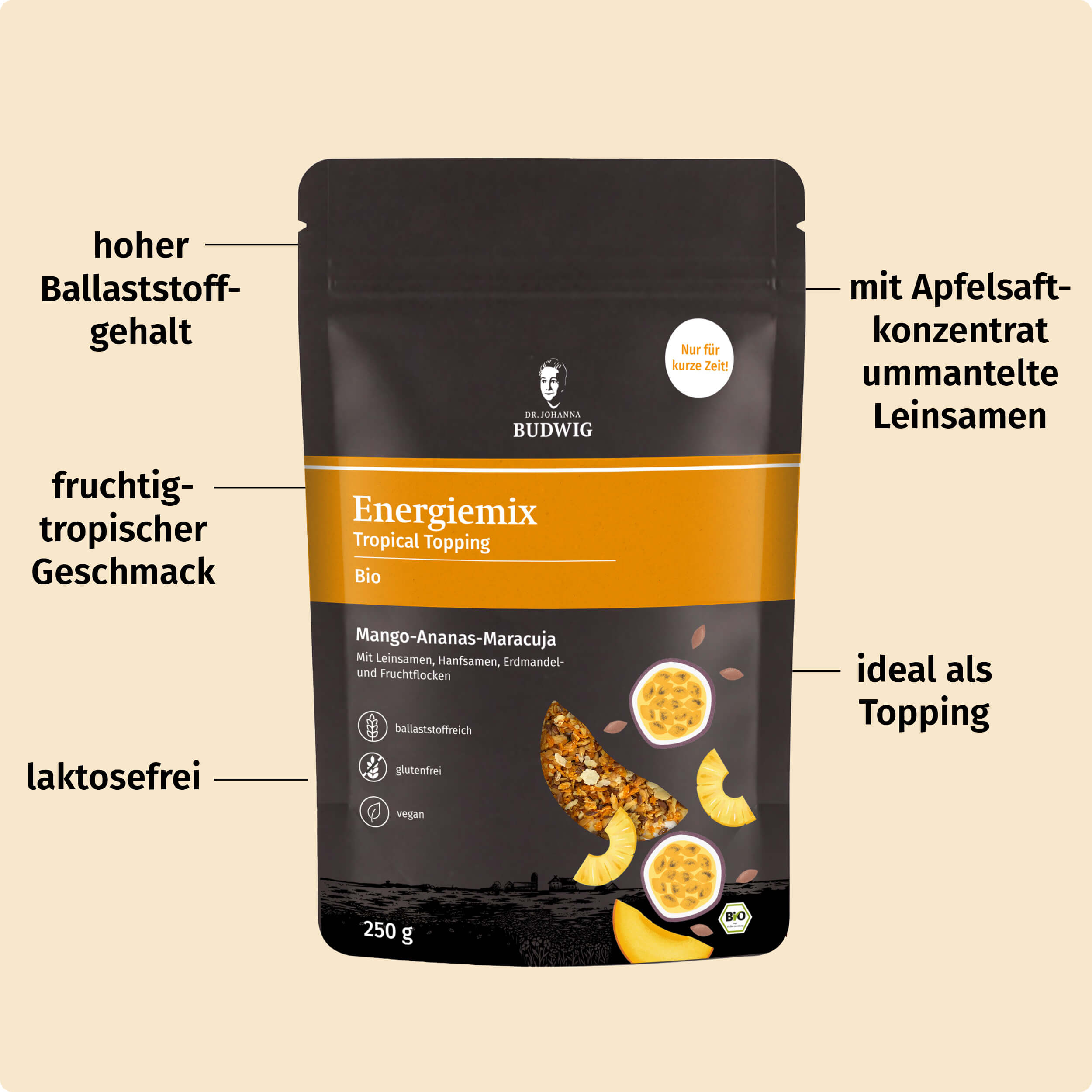 Dr. Budwig Leinsamen Energiemix Tropical 250 g bio