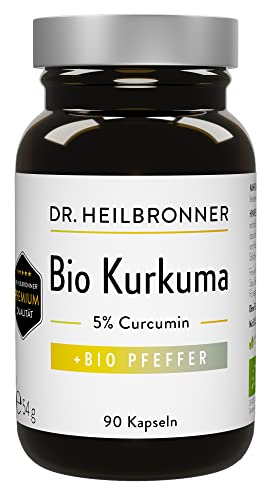 Dr. Heilbronner Bio Kurkuma Pfeffer Kapseln 180 Stk vegan