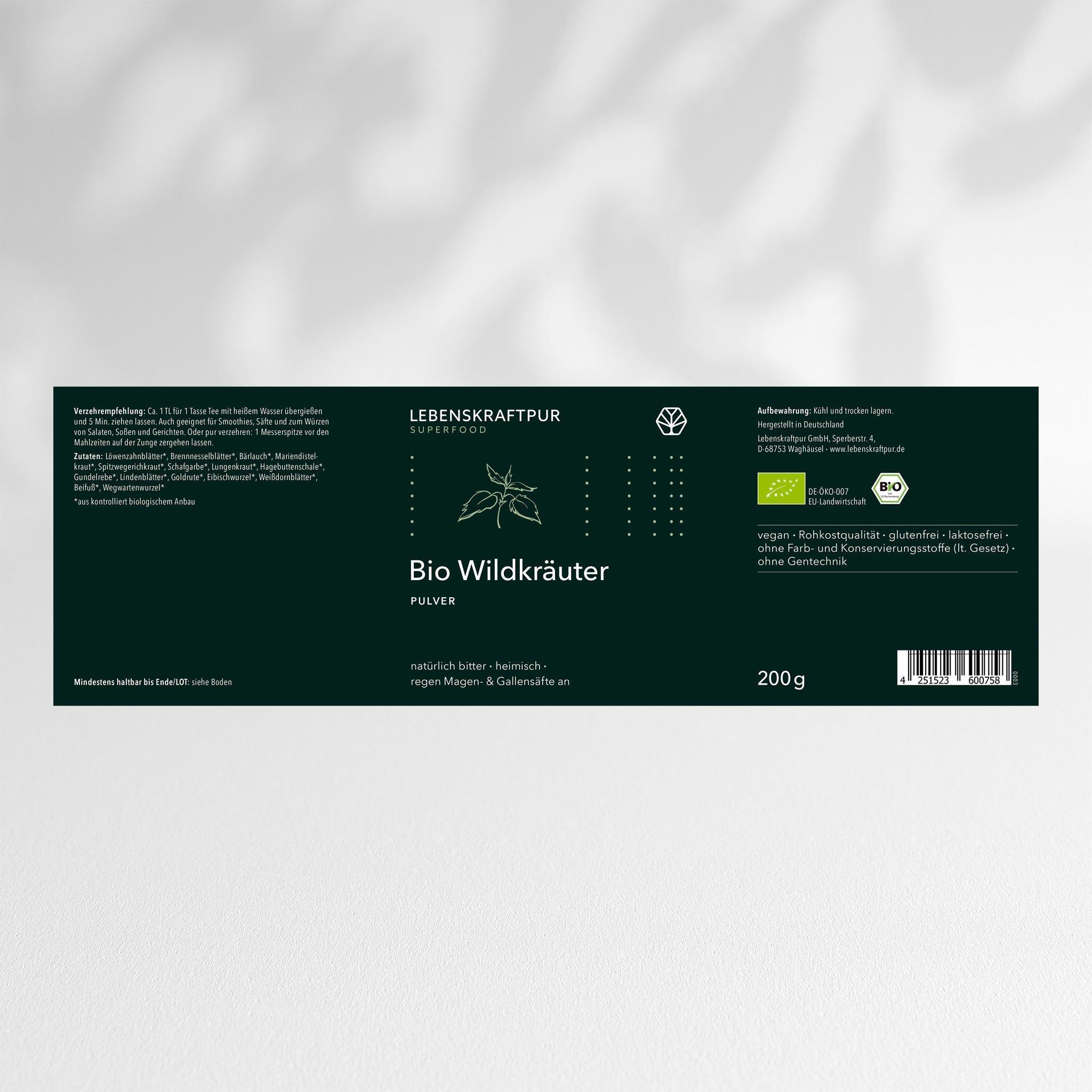LebenskraftPur Bio Wildkräuter Pulver 15 Kräuter bio