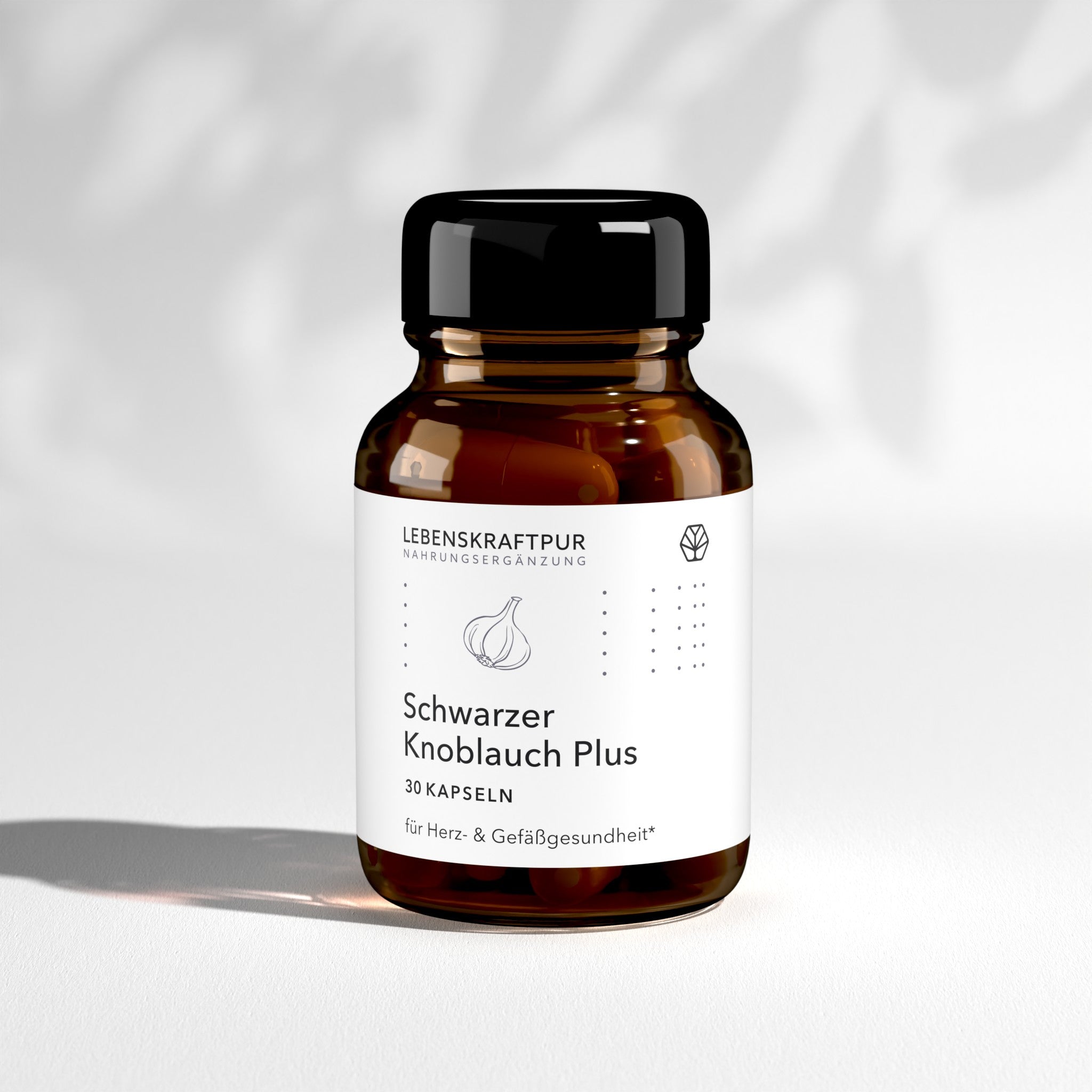 LebenskraftPur Schwarzer Knoblauch Plus Kapseln 60 St Herz