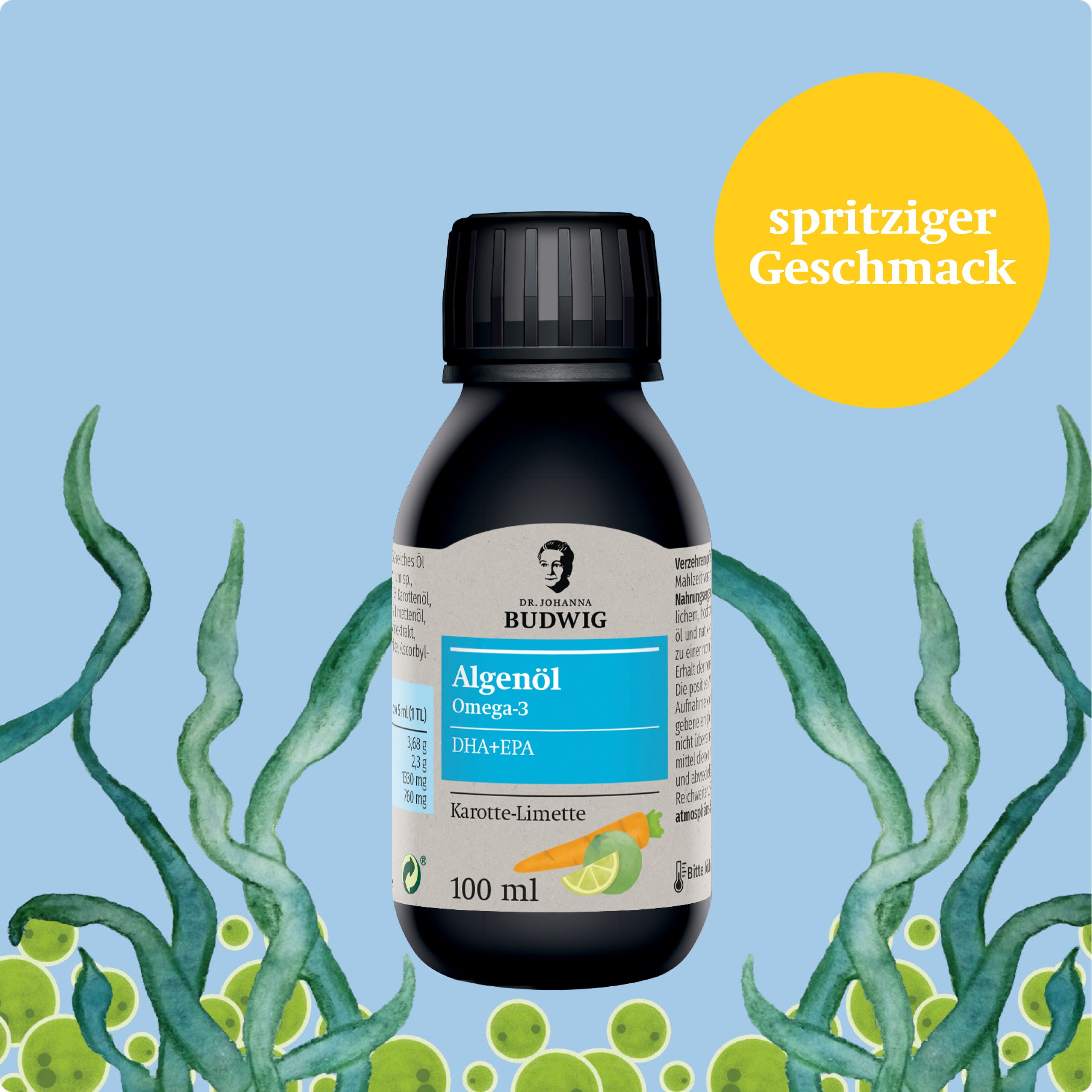 Dr. Johanna Budwig Omega-3 Algenöl Karotte-Limette DHA