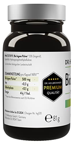Dr. Heilbronner Vitalstoffe Bio Ingwer Kapseln 120 vegan bio