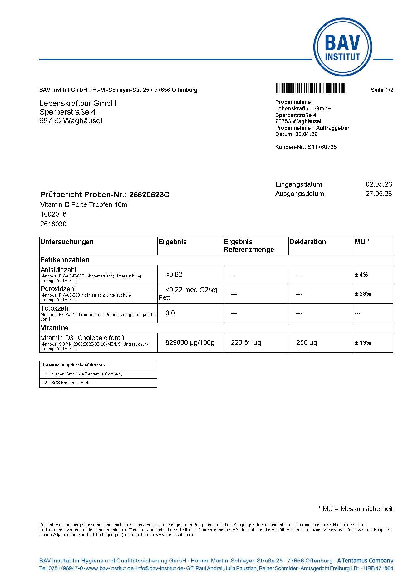 LebenskraftPur Vitamin D Forte Tropfen 10000 IE MCT-Öl