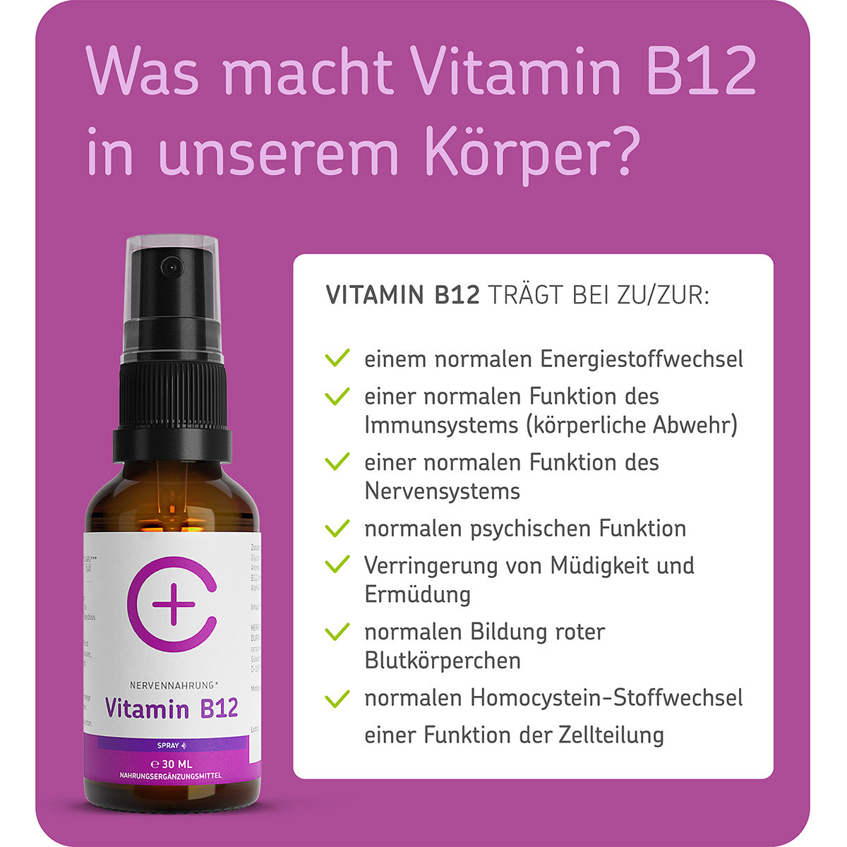 cerascreen Vital Vitamin-B12-Spray Nahrungsergänzung 30ml