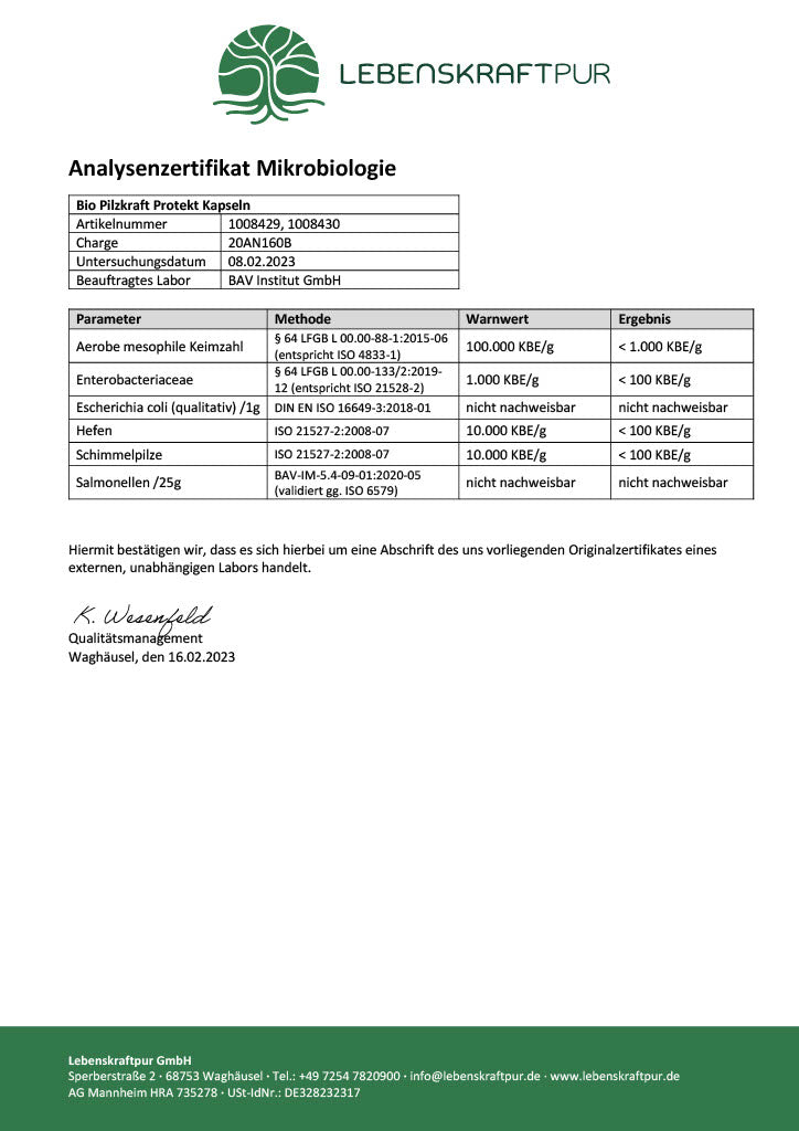 LebenskraftPur Bio Pilzkraft Protekt Kapseln 30 Kapseln Reishi