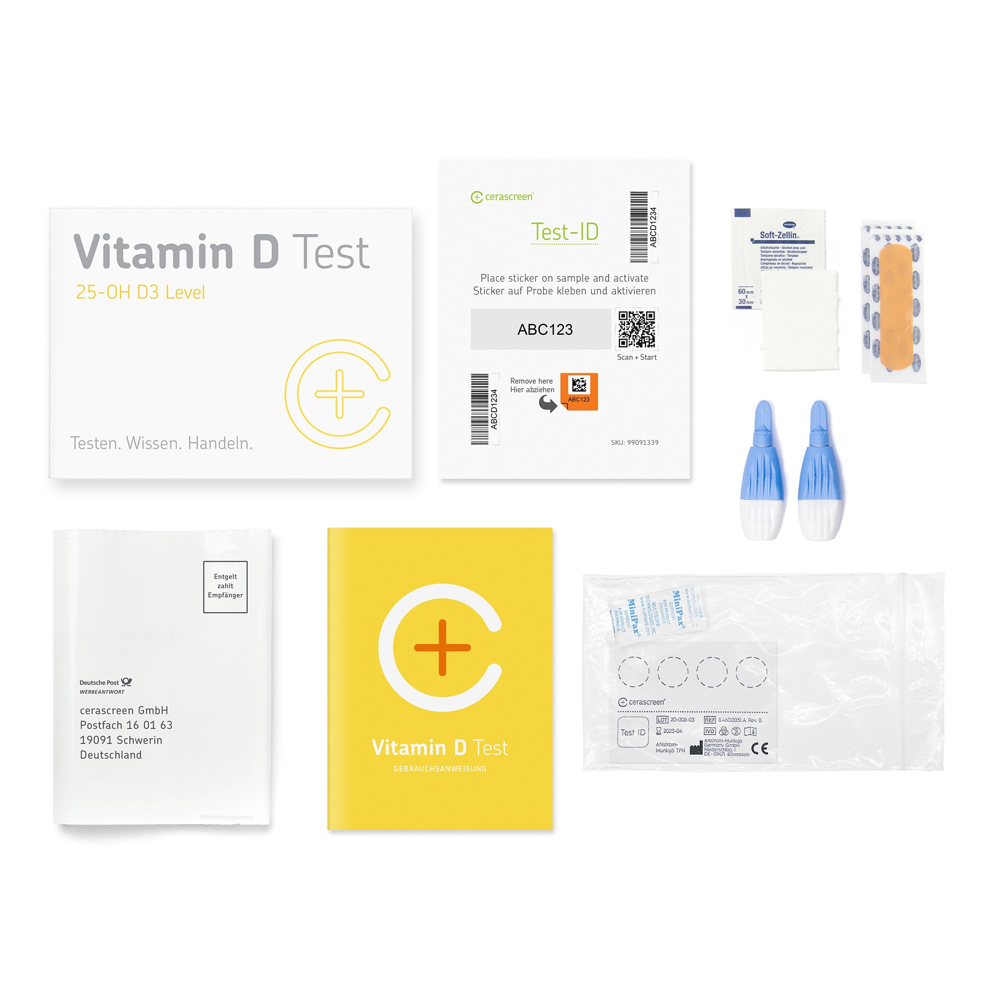 cerascreen Vitamin D Test Heimtest Jahres-Abo Laboranalyse