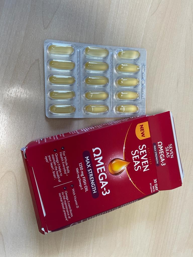 Seven Seas Max Strength Omega-3 Fischöl 30 Kapseln Vitamin D
