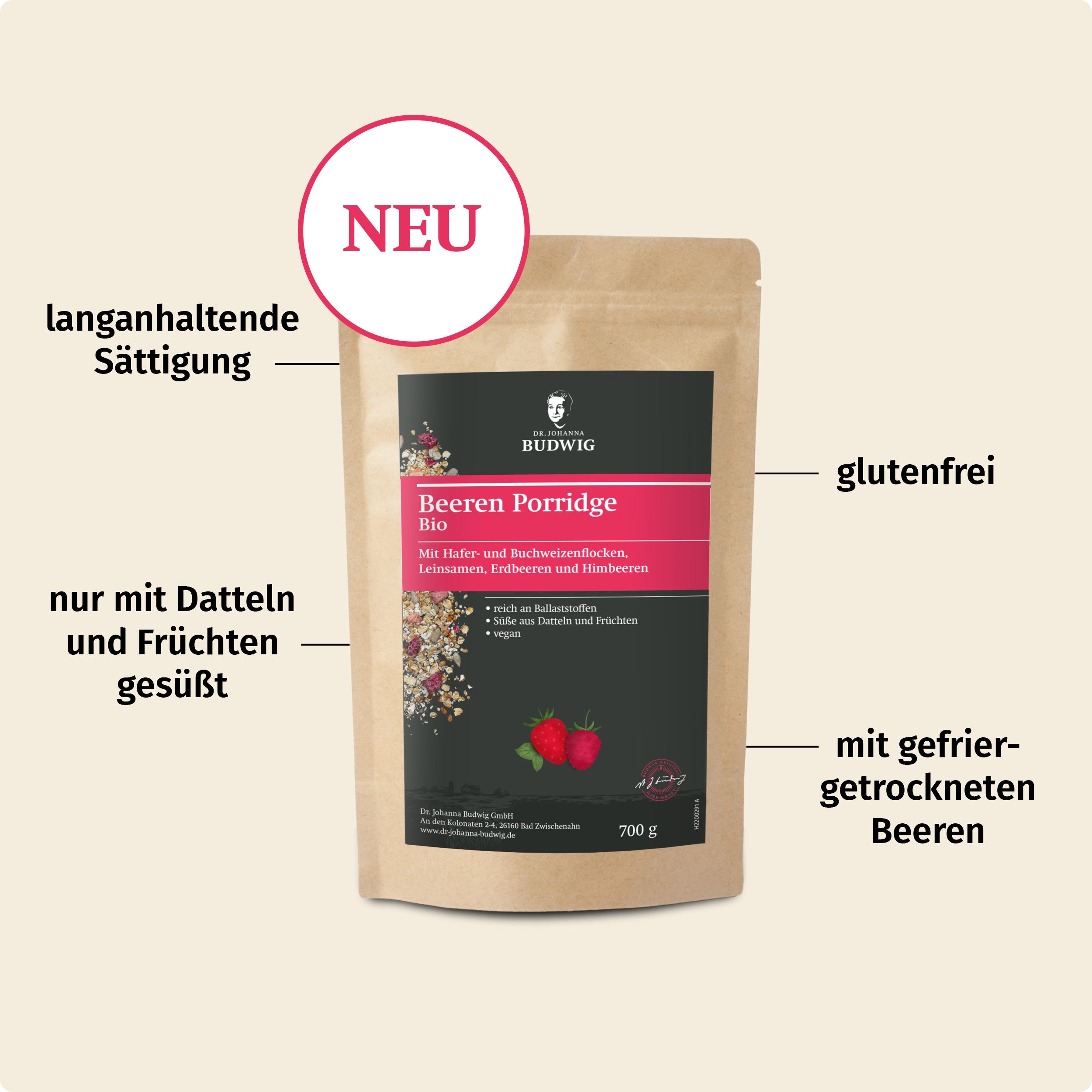 Dr. Johanna Budwig Algenöl Kids Kennenlern-Paket Beeren Porridge