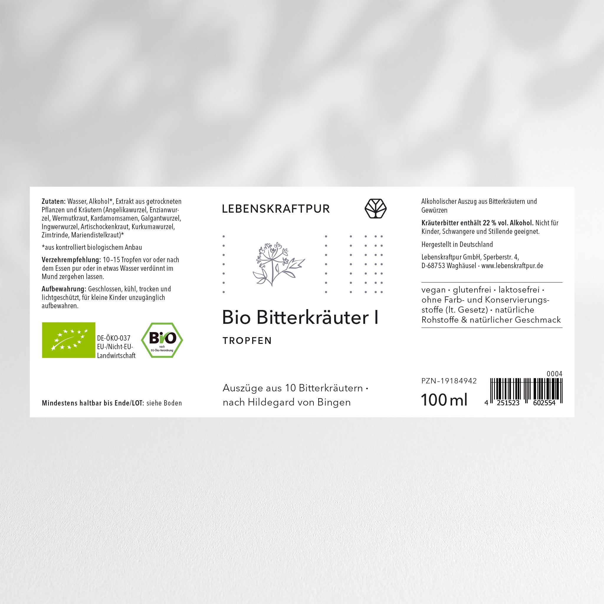 Lebenskraftpur Bio Bitterkräuter Tropfen 100 ml bio