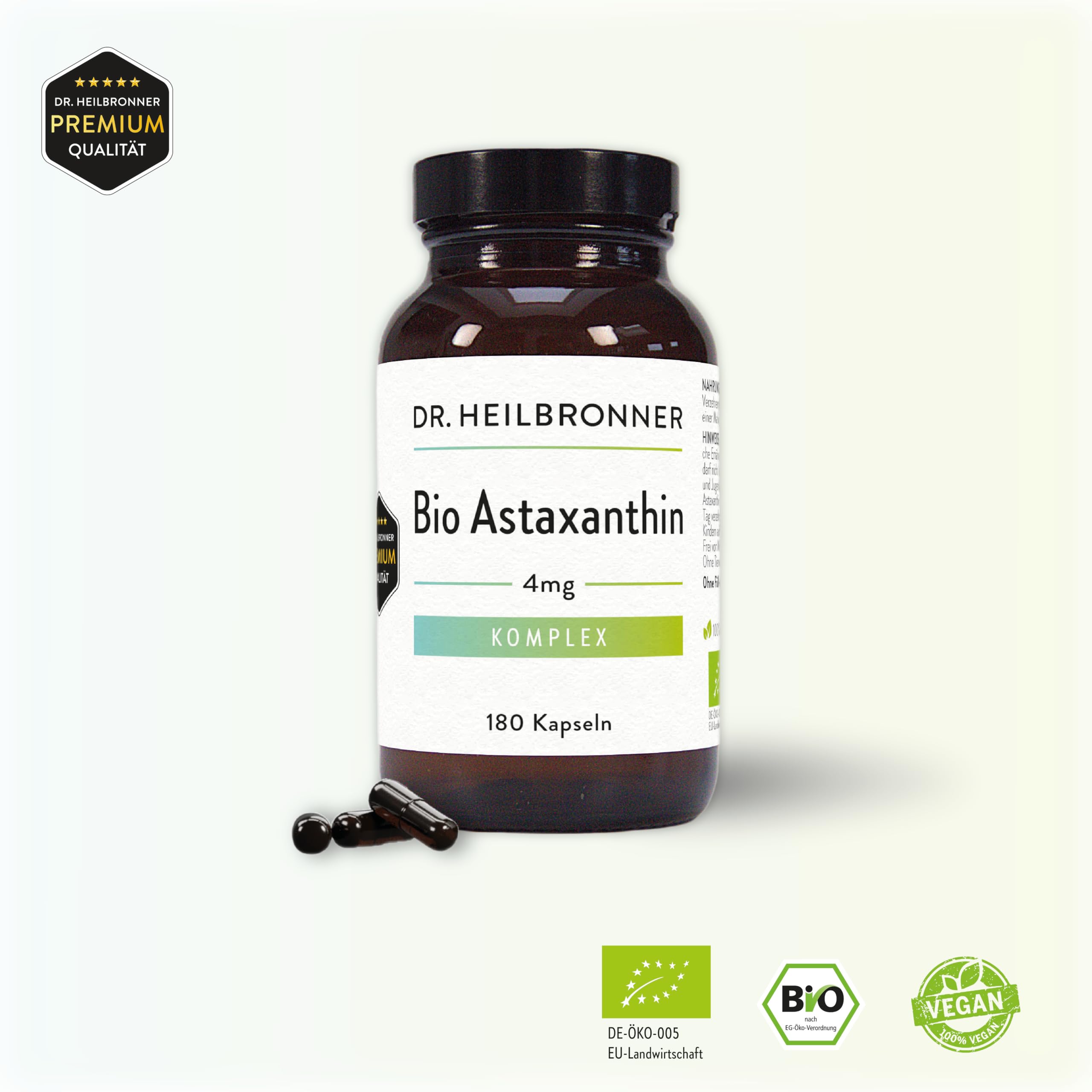 Dr. Heilbronner Bio-Astaxanthin Kapseln 180 Stk 4 mg vegan