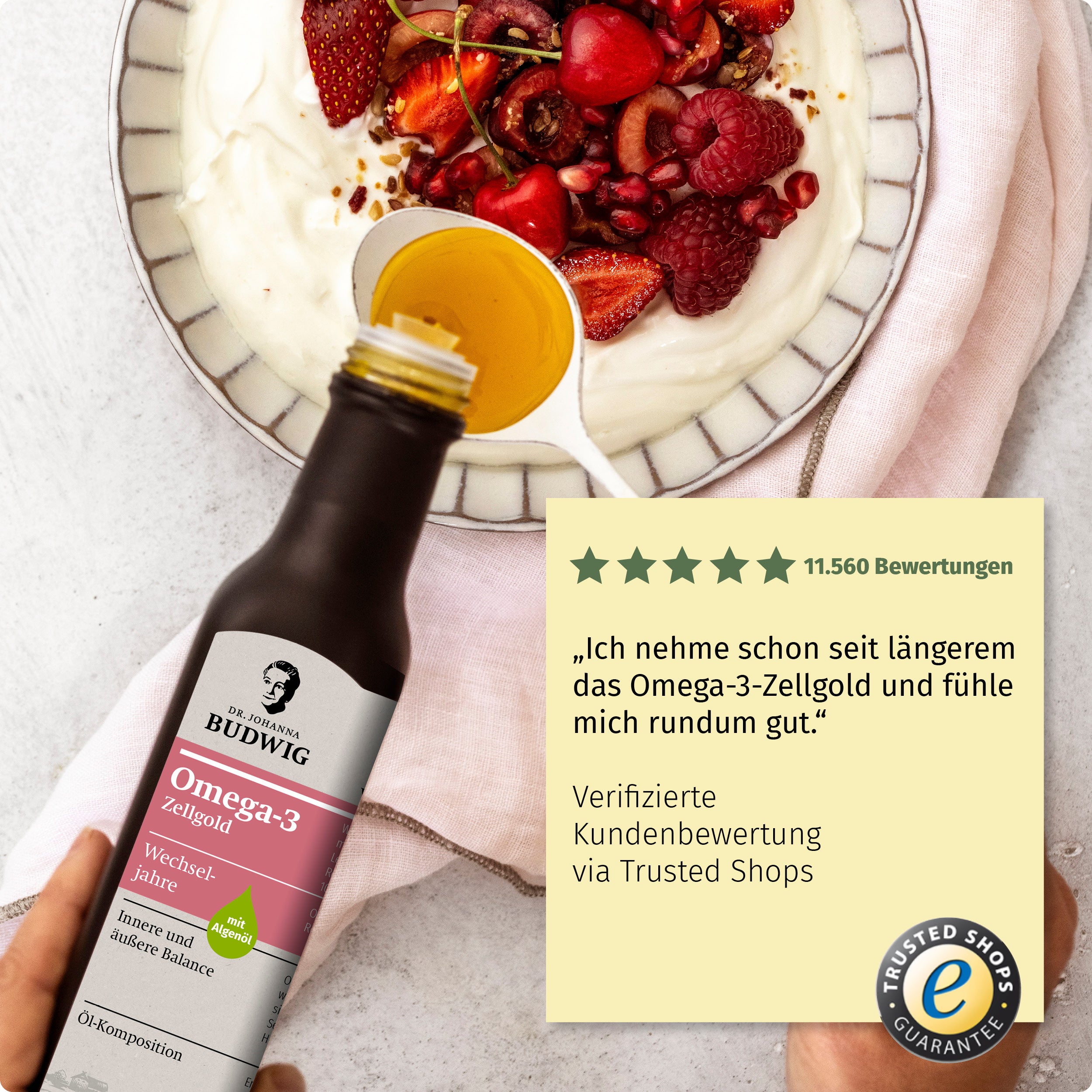 Dr. Johanna Budwig Omega-3 Zellgold Wechseljahre Öl