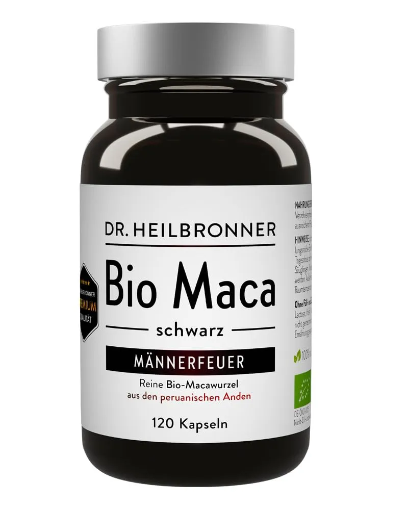 Dr. Heilbronner Vitalstoffe Bio Maca-schwarz-Kapseln 120 Kapseln vegan