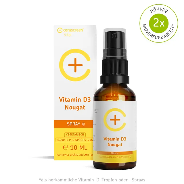 cerascreen Vitamin D3 Spray Nougat Nahrungsergänzung vegan