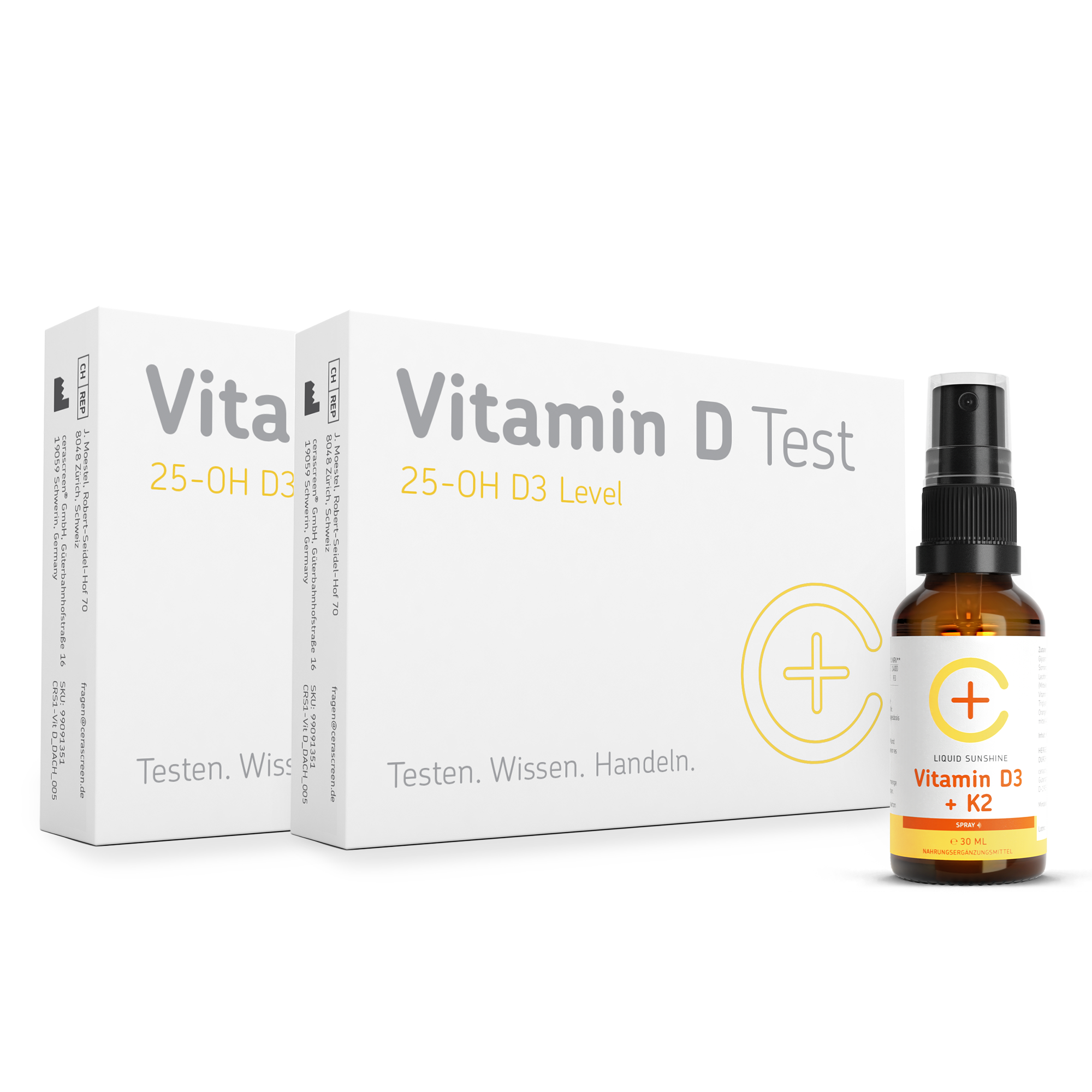 cerascreen Vital Vitamin-D-Set Test + Spray D3 K2
