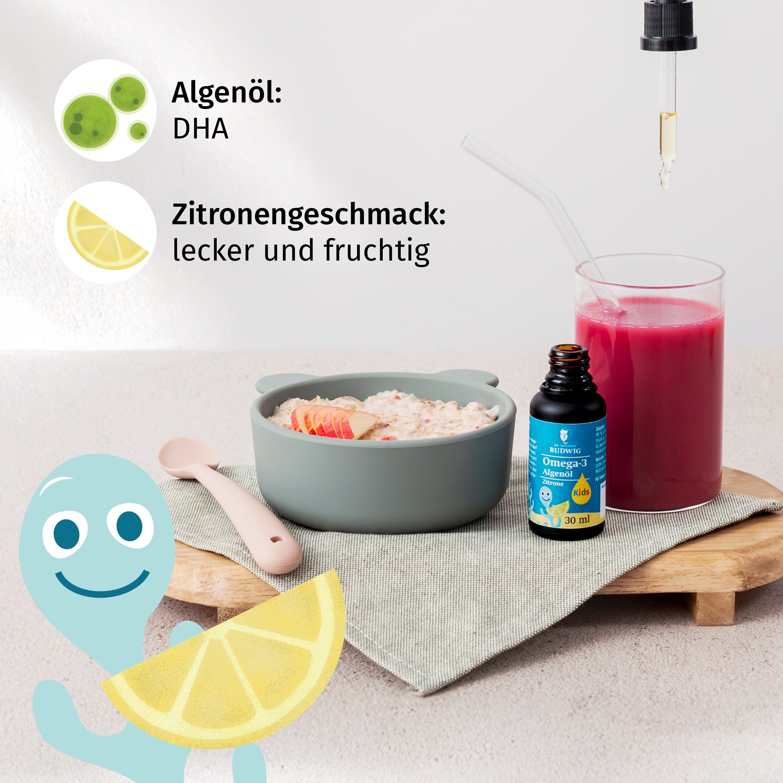 Dr. Johanna Budwig Omega-3 Algenöl Kids 30 ml DHA Zitrone