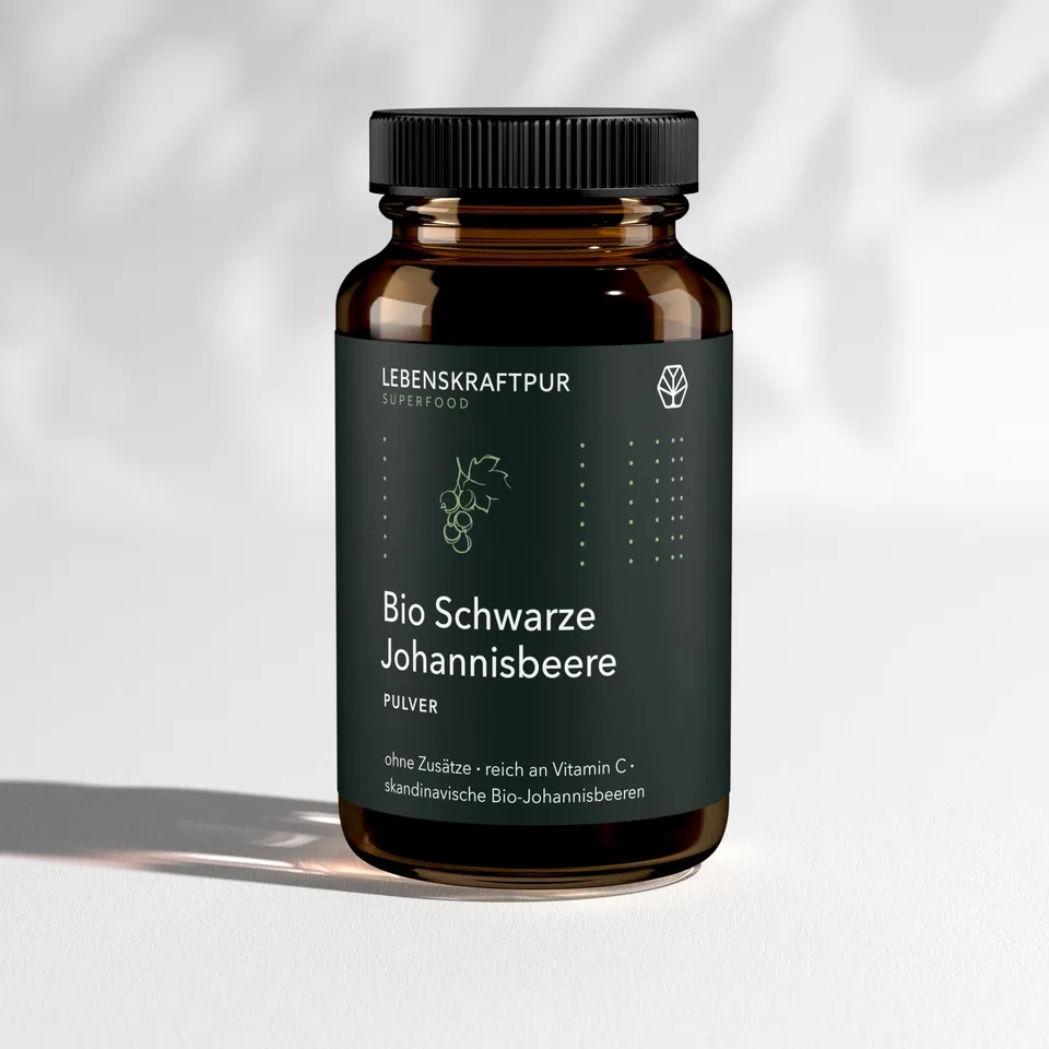 Lebenskraftpur Bio Schwarze Johannisbeere Pulver aus Finnland