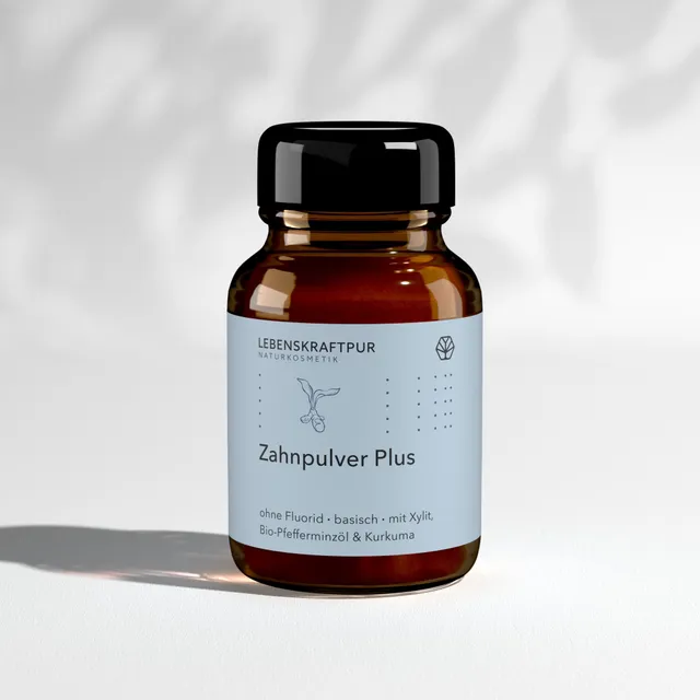 LebenskraftPur Naturkosmetik Zahnpulver Plus Kurkuma-Minze fluoridfrei