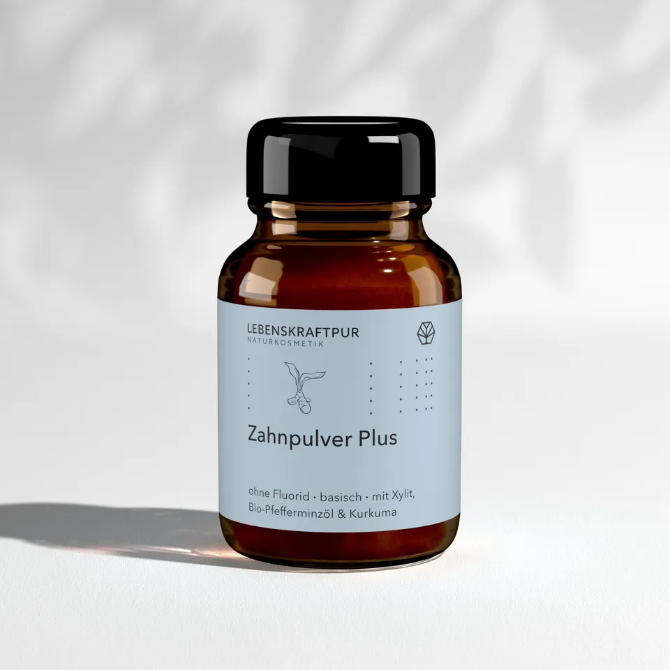 LebenskraftPur Naturkosmetik Zahnpulver Plus Kurkuma-Minze fluoridfrei