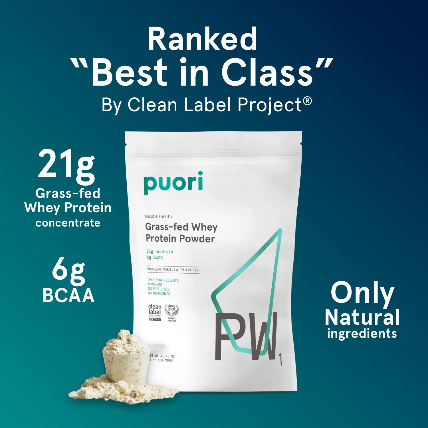 Puori PW1 Whey Protein Bourbon Vanille Regular 21g