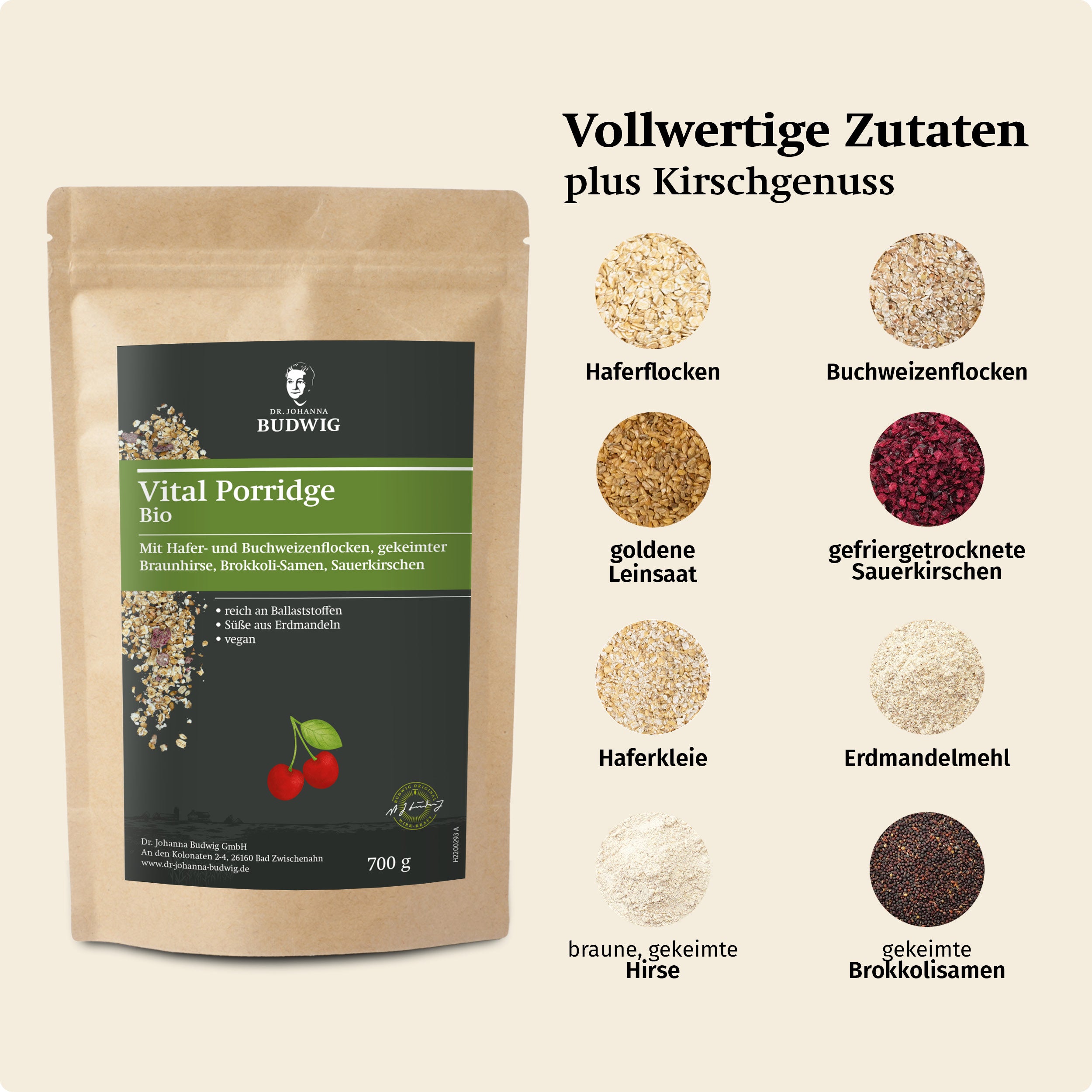 Dr. Johanna Budwig Vital Porridge Porridge 700 g glutenfrei