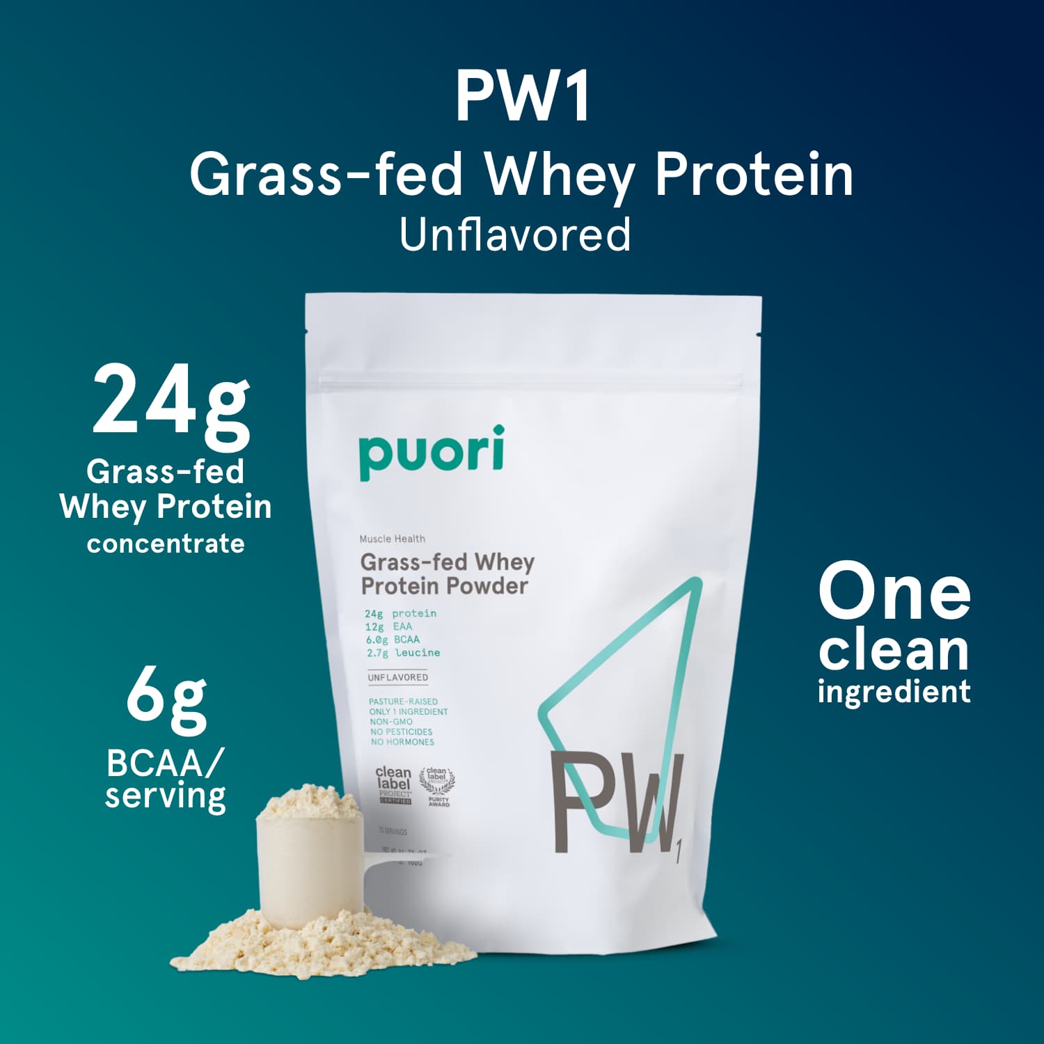 Puori PW1 Whey Protein Pulver neutral Weidehaltung