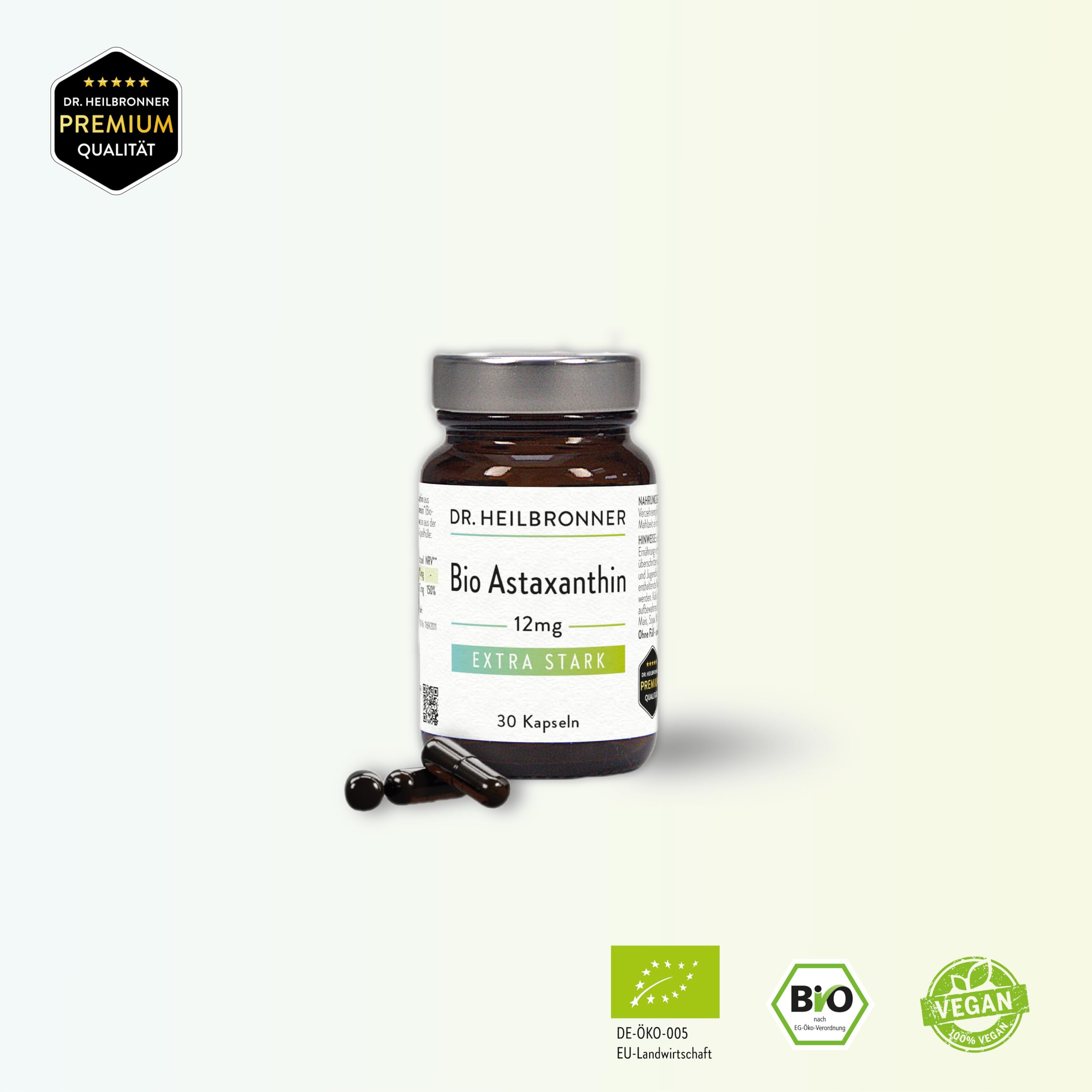 Dr. Heilbronner BIO-Astaxanthin 12mg Kapseln 30 Stk Algen-Antioxidans