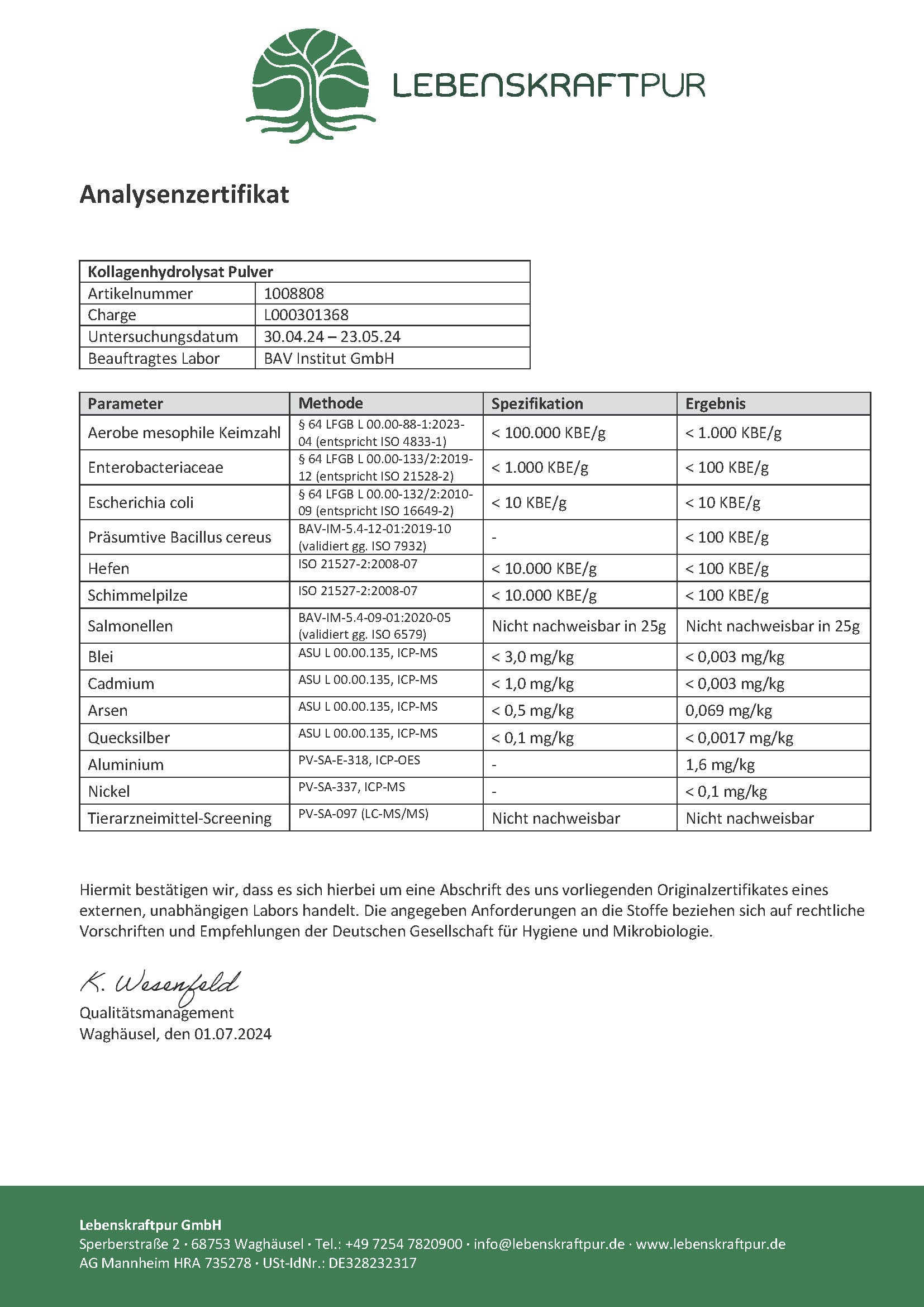 LebenskraftPur L-Tryptophan Kapseln 500 mg 60 Kapseln
