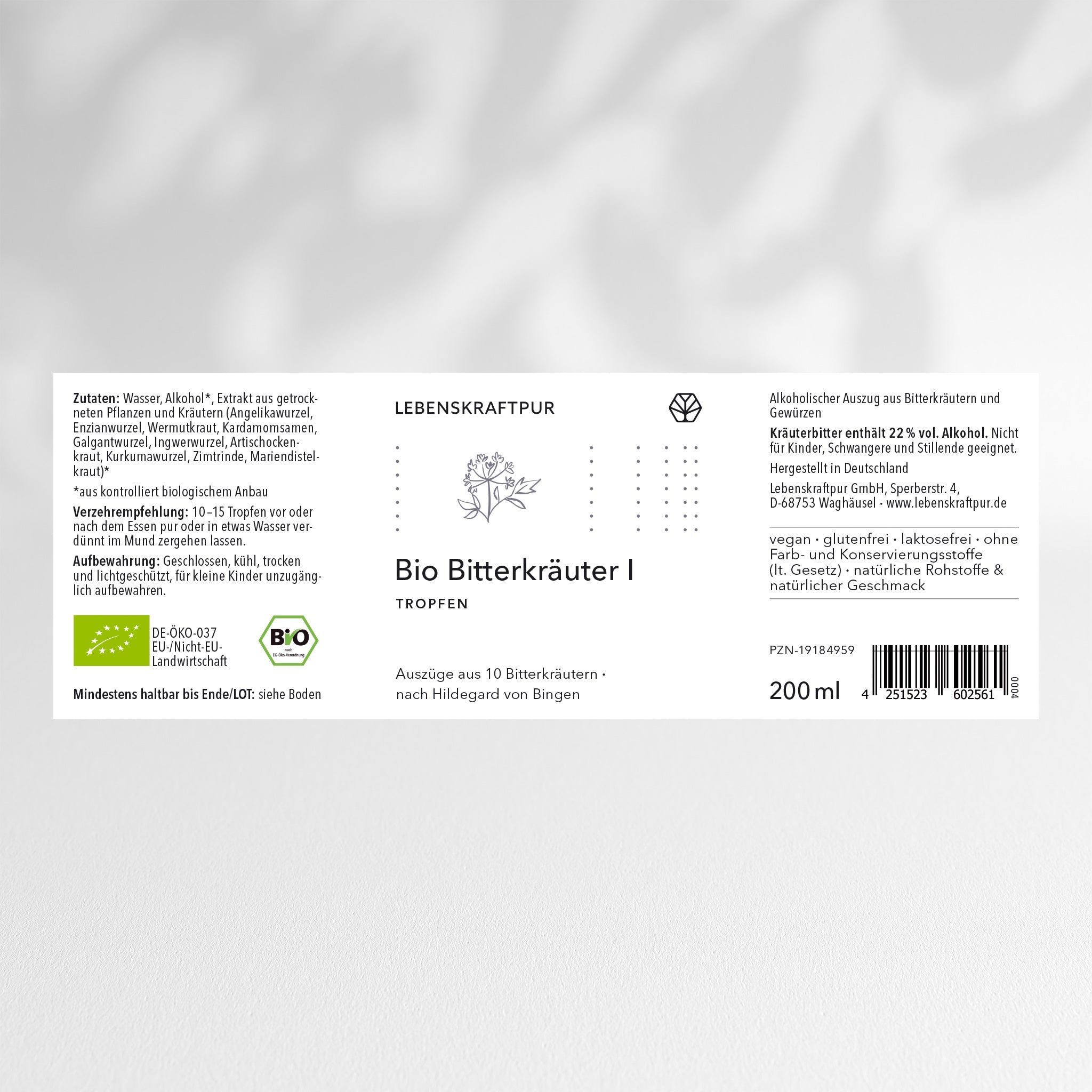 Lebenskraftpur Bio Bitterkräuter Tropfen 100 ml bio
