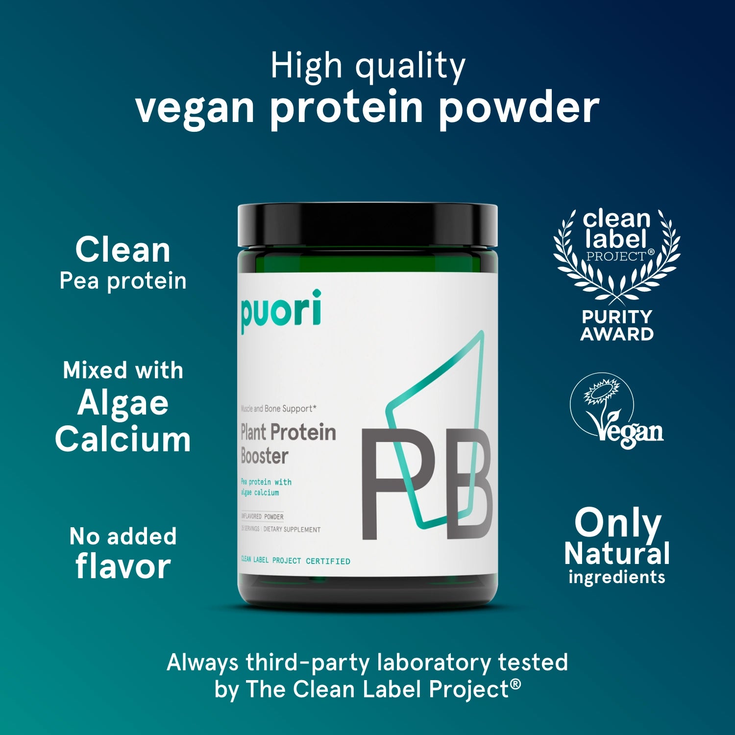 Puori PB Proteinpulver vegan Erbsenprotein neutral