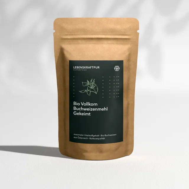 Lebenskraftpur Bio Vollkorn Buchweizenmehl Gekeimt glutenfrei