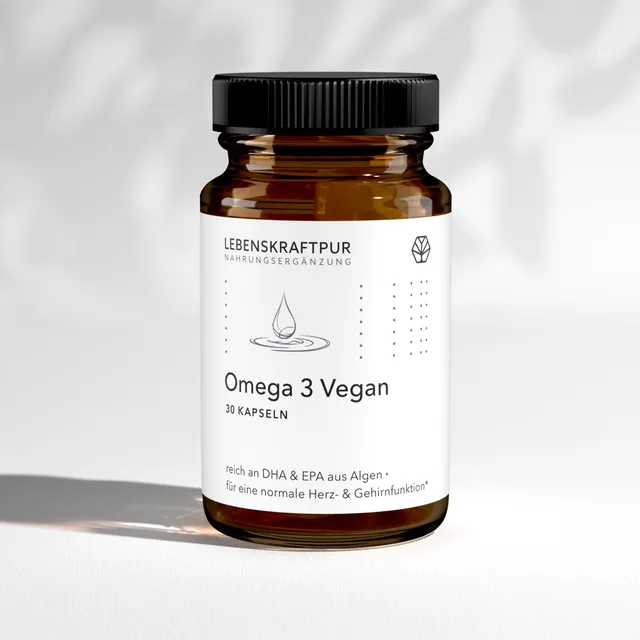LebenskraftPur Omega 3 Vegan Kapseln 60 Kapseln Algenöl