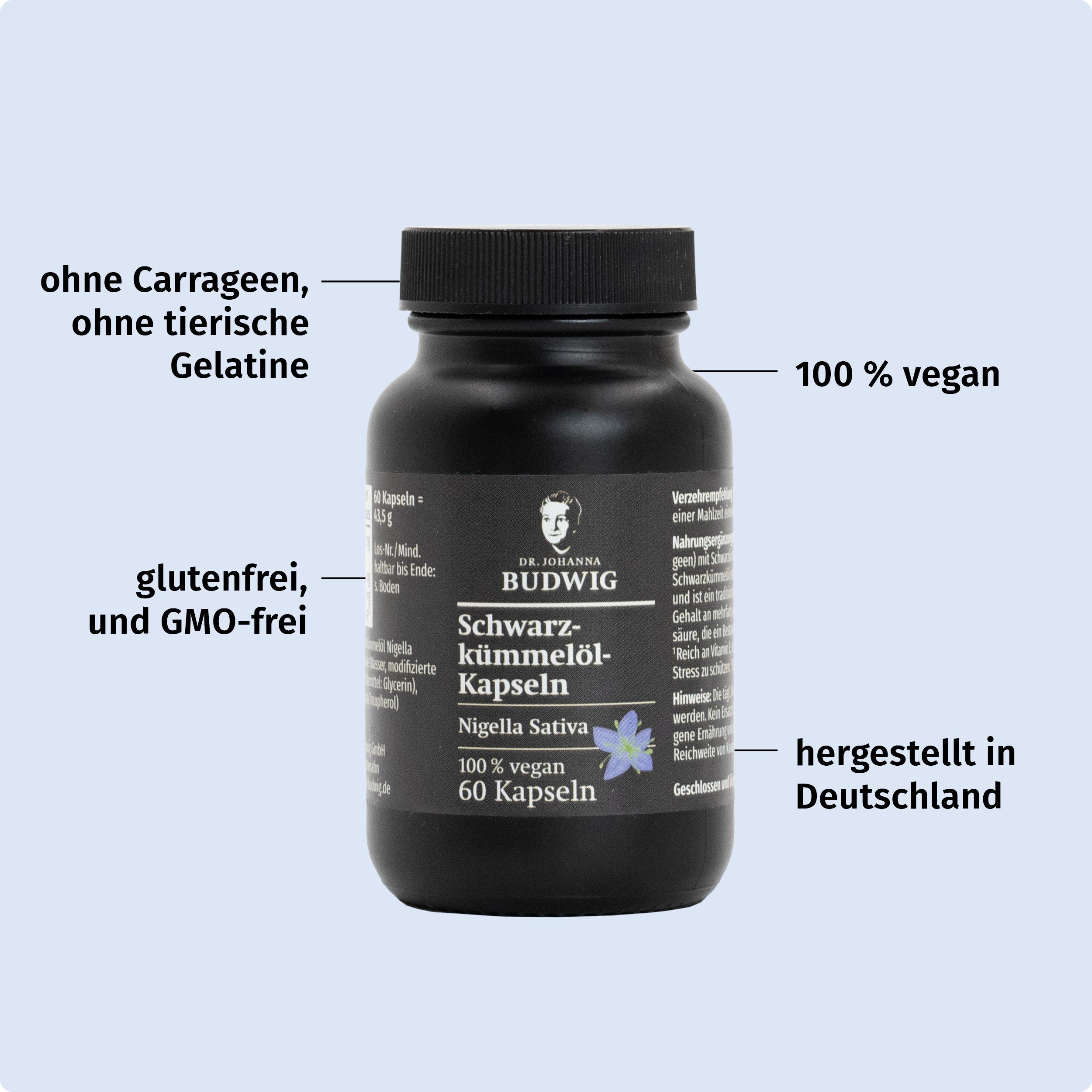 Dr. Johanna Budwig Michelles Schwarzkümmelöl Paket Öl Kapseln