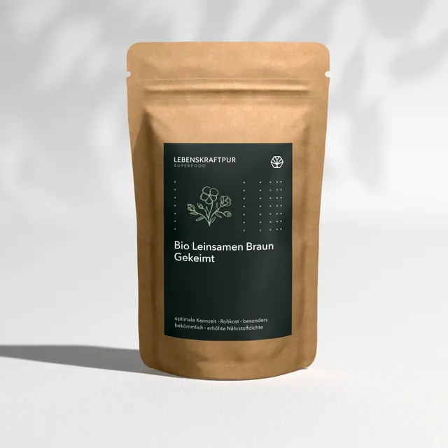 LebenskraftPur Bio Leinsamen Braun Gekeimt 700 g roh