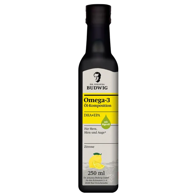 Dr. Johanna Budwig Omega-3 DHA+EPA Öl Zitrone 250 ml Leinöl